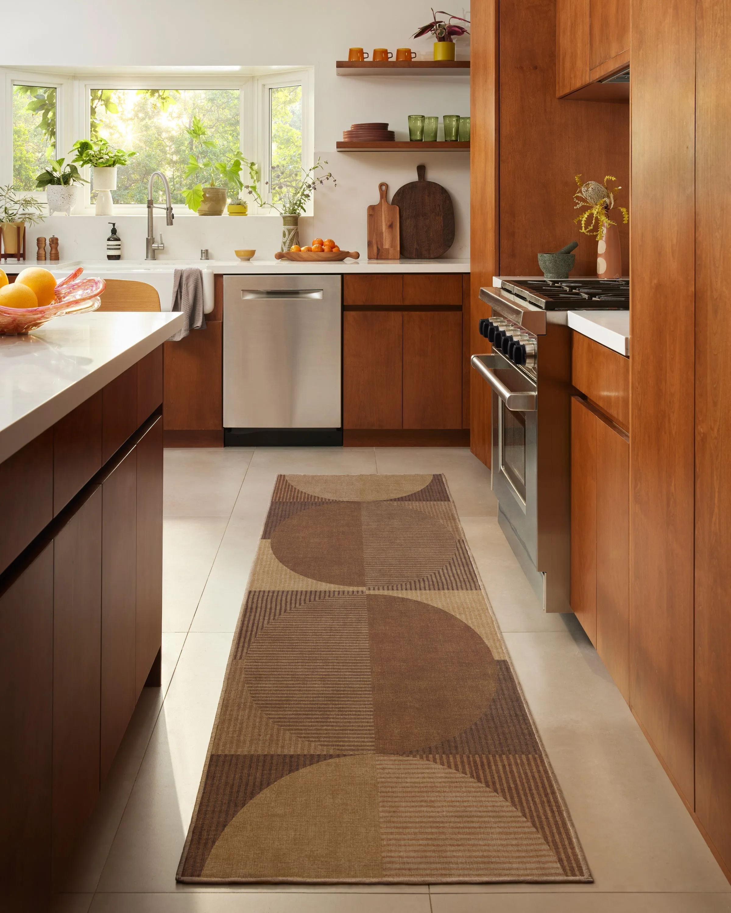 Small Machine Washable Area Rug - Copper, Flatwoven