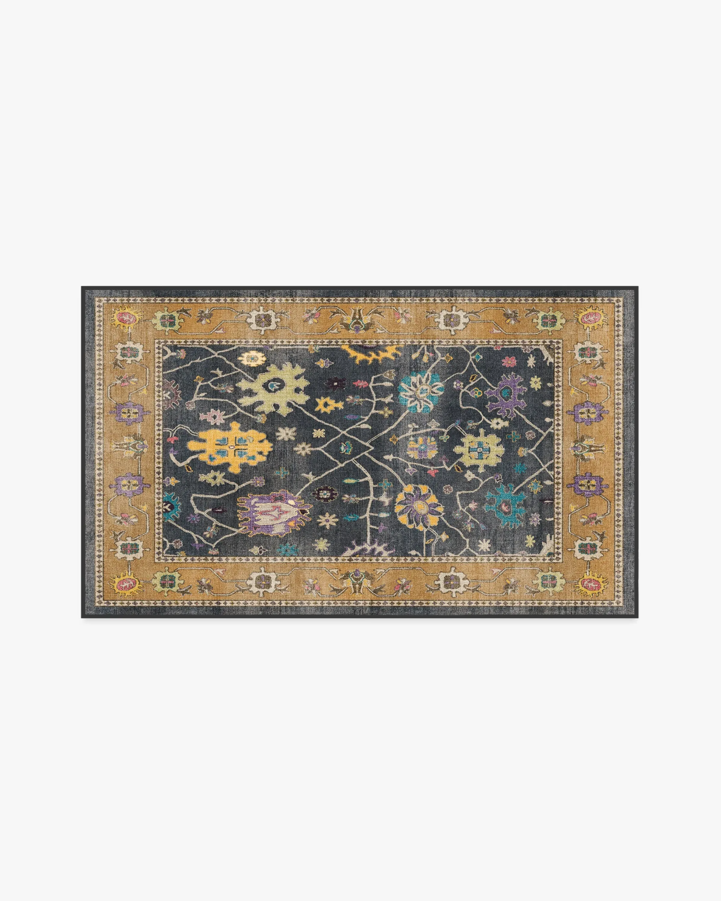 Small Machine Washable Area Rug - Multicolour