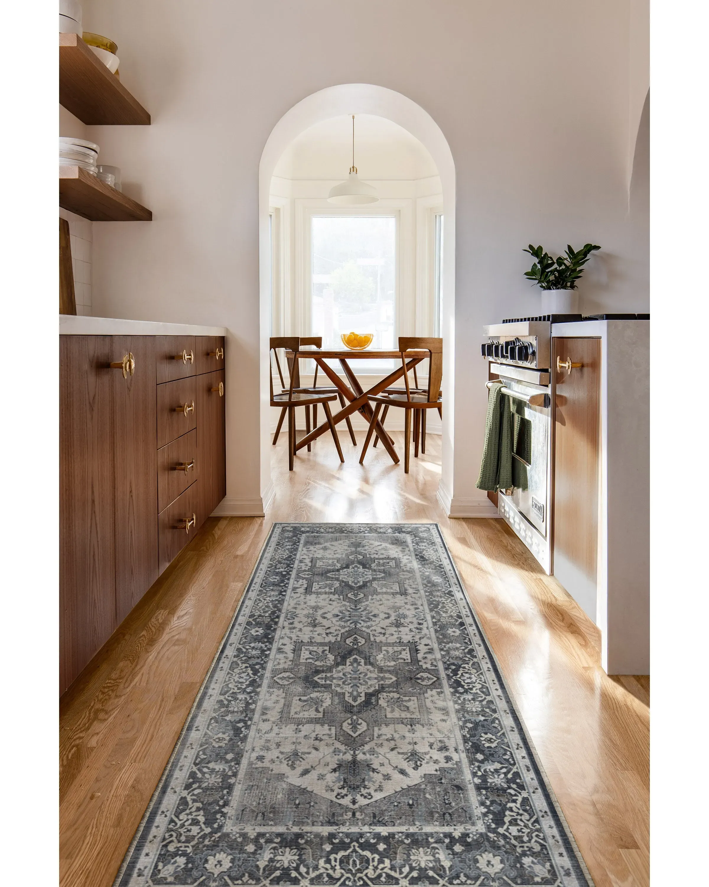 Small Machine Washable Area Rug - Stone Blue