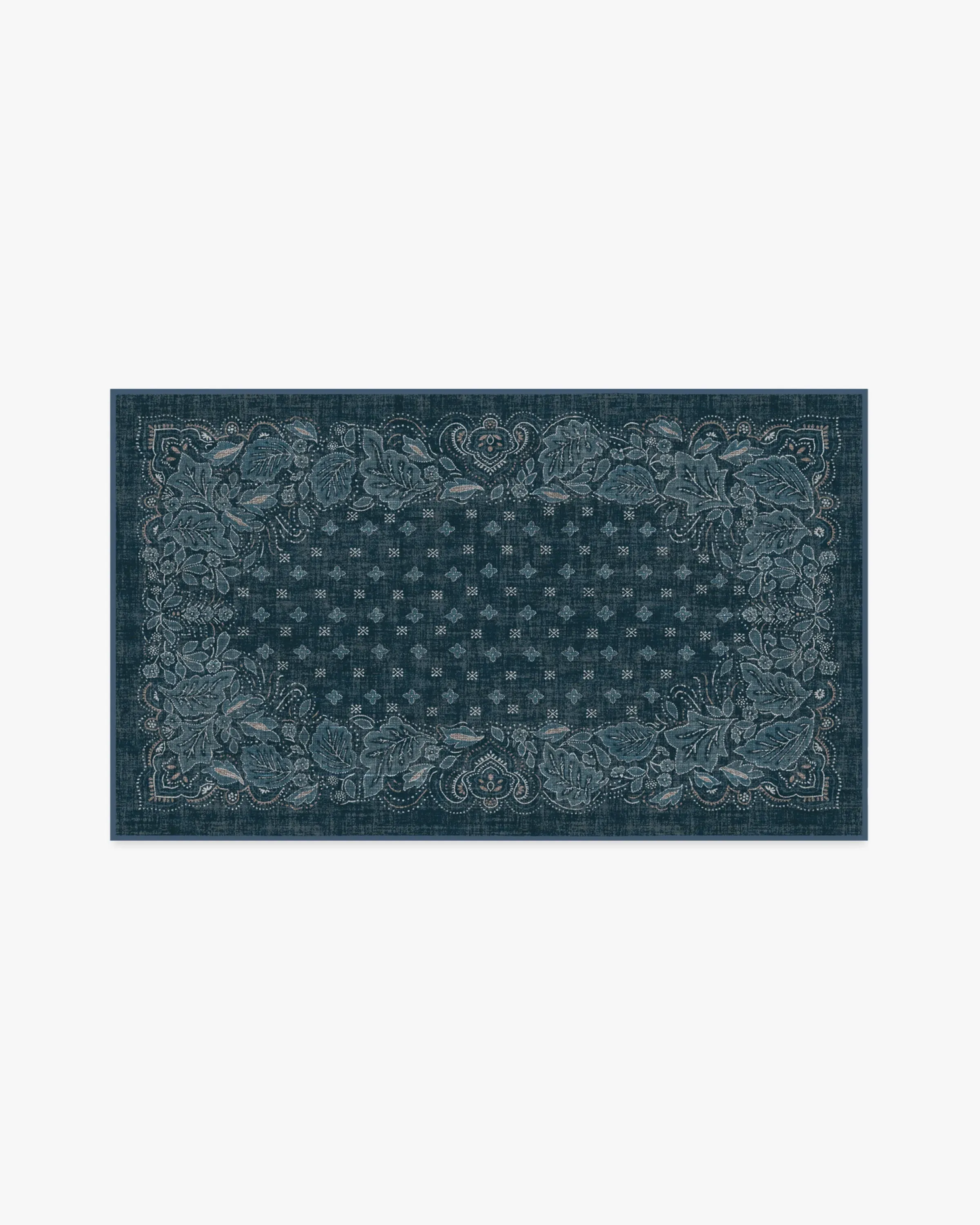 Small Machine Washable Rug - Blue, Flatwoven