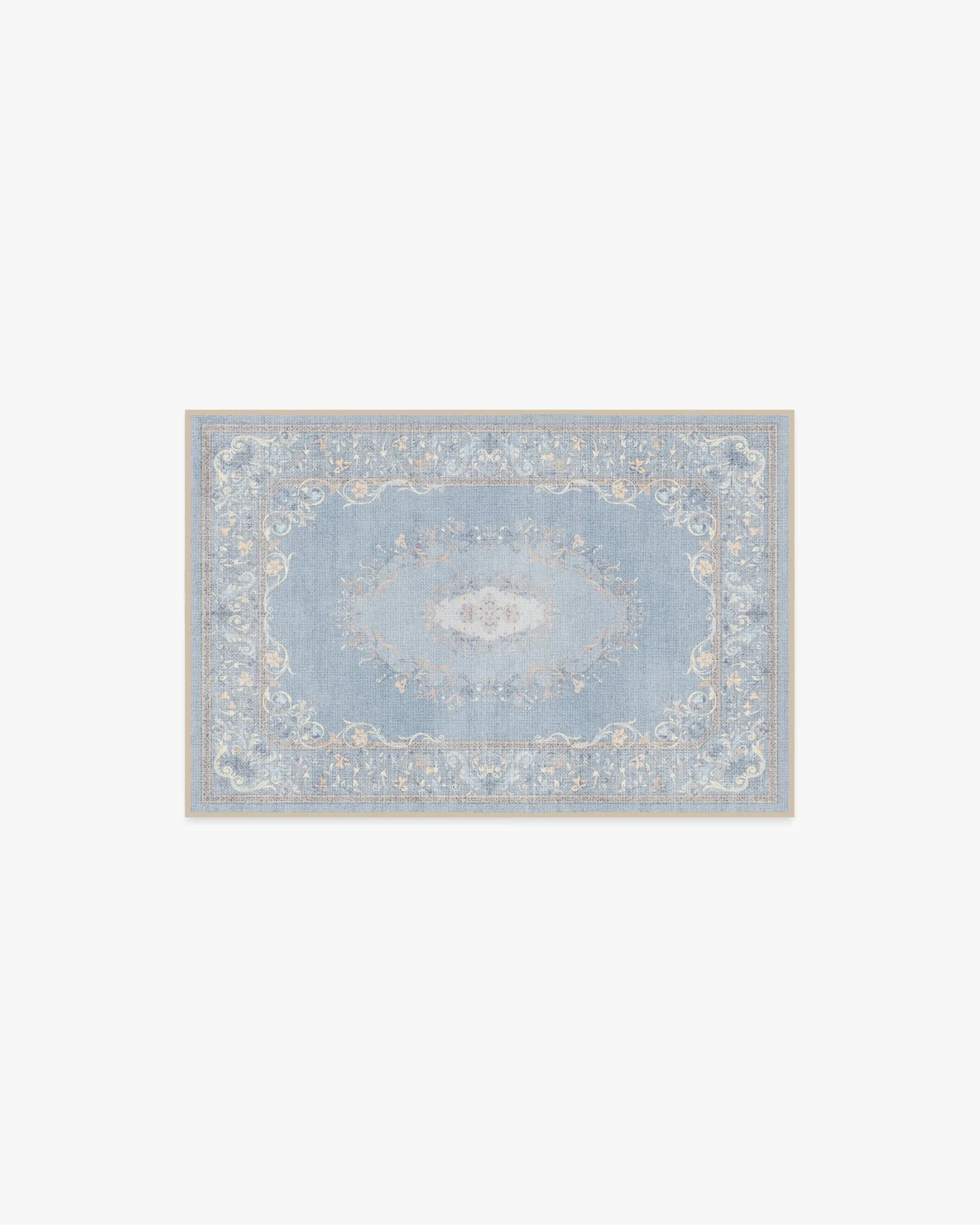 Small Machine Washable Rug - Soft Blue image