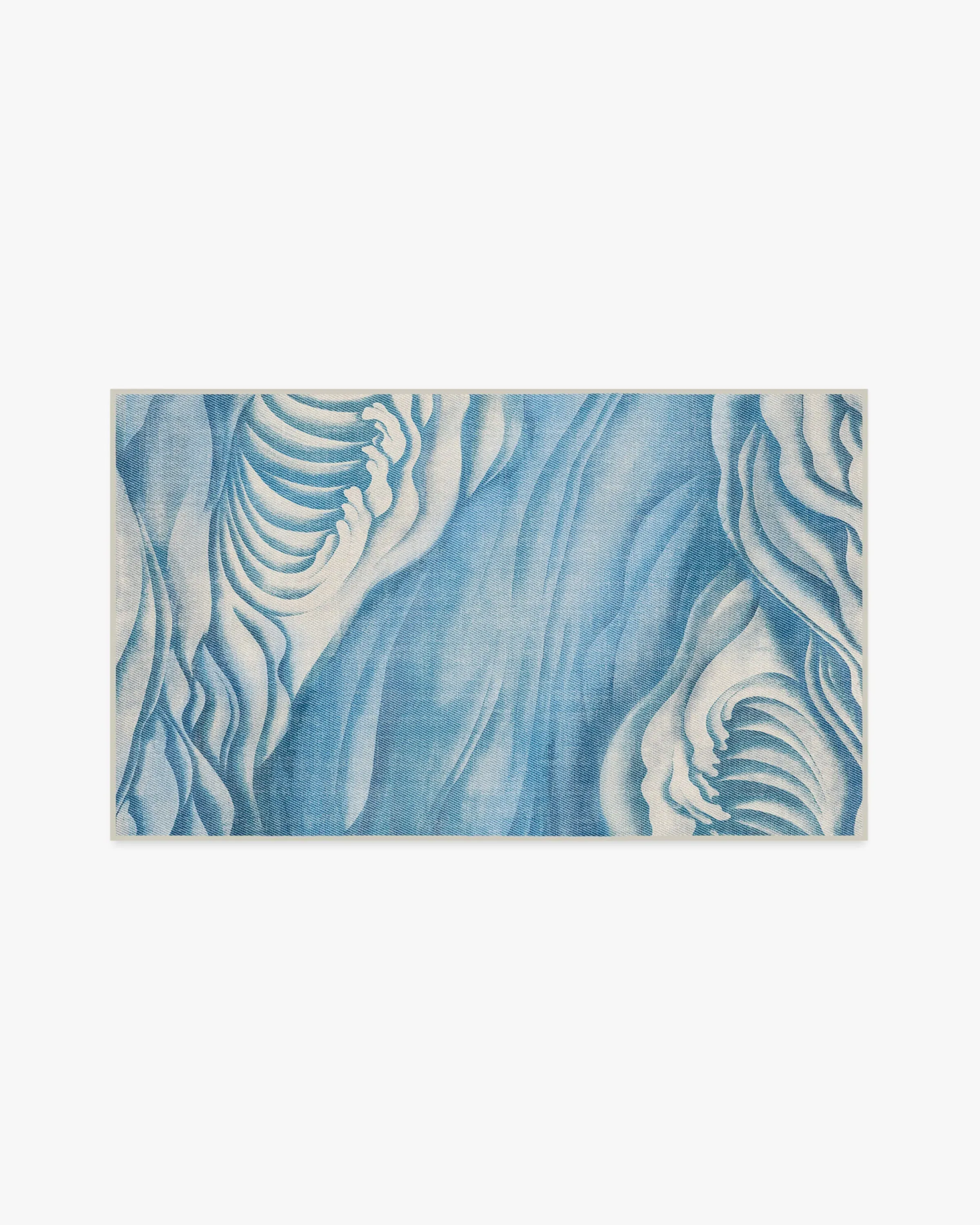 Small Machine Washable Rug Waves - Blue image