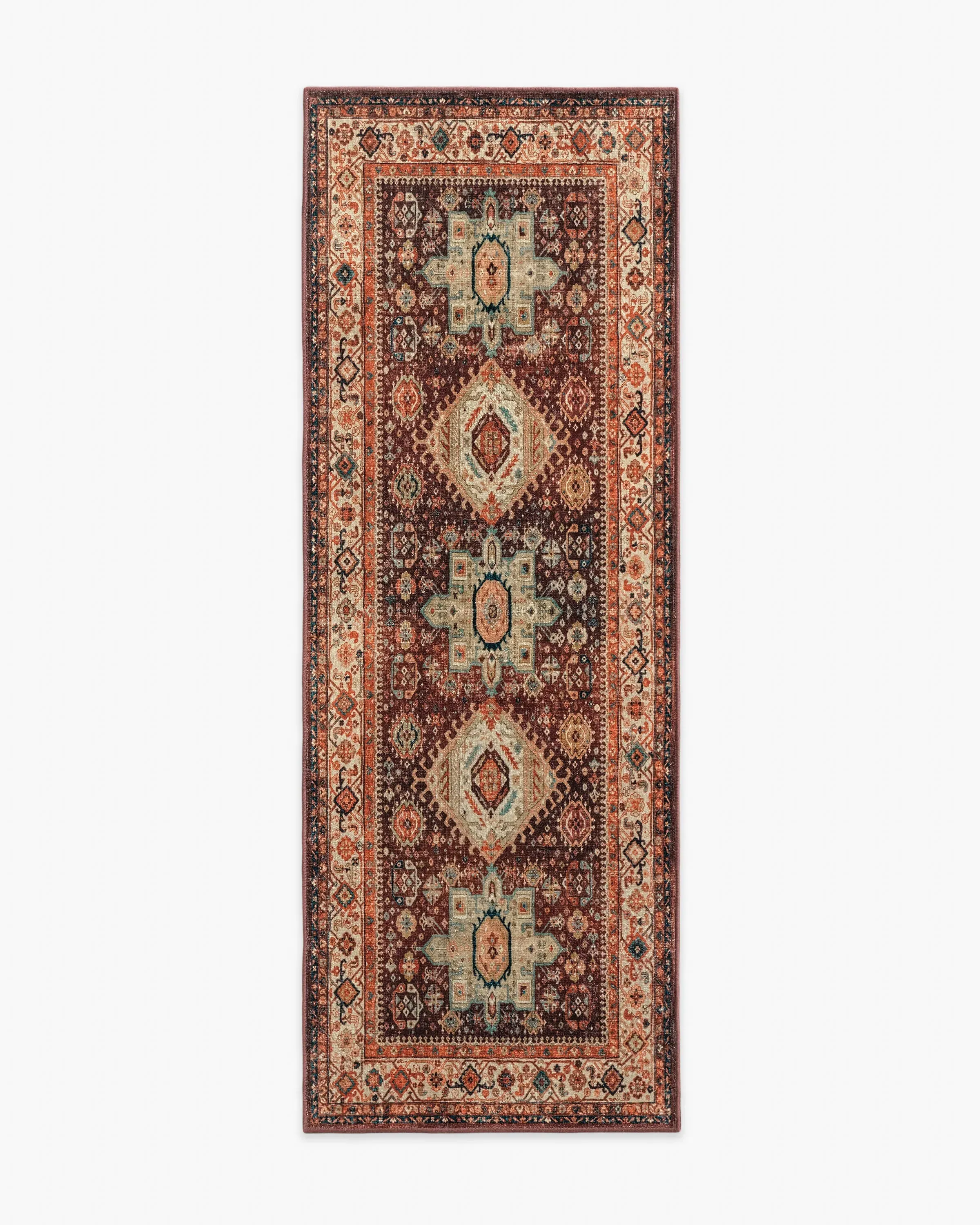 Small Runner Area Rug Machine Washable - Crimson