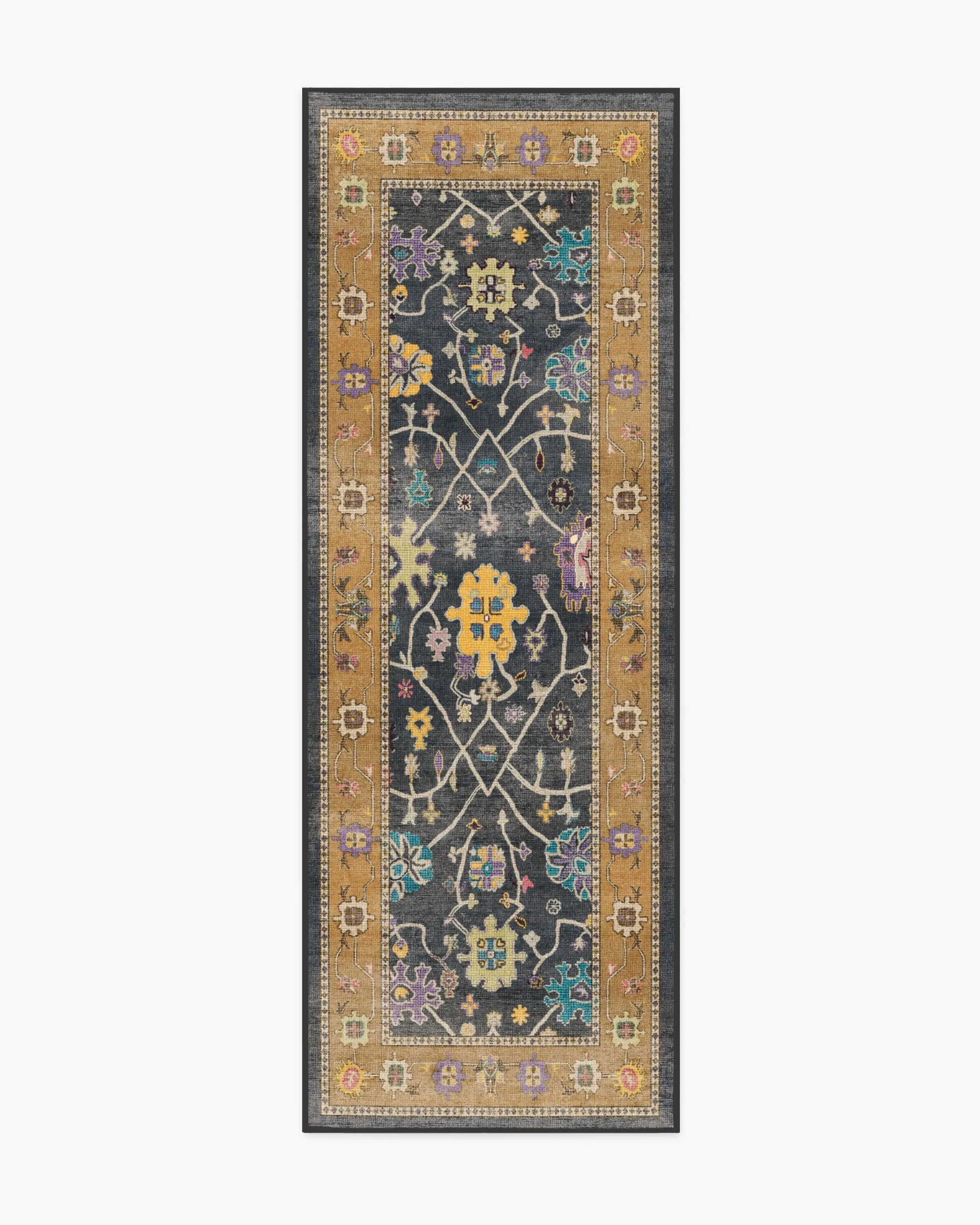 Small Runner Machine Washable Area Rug - Multicolour