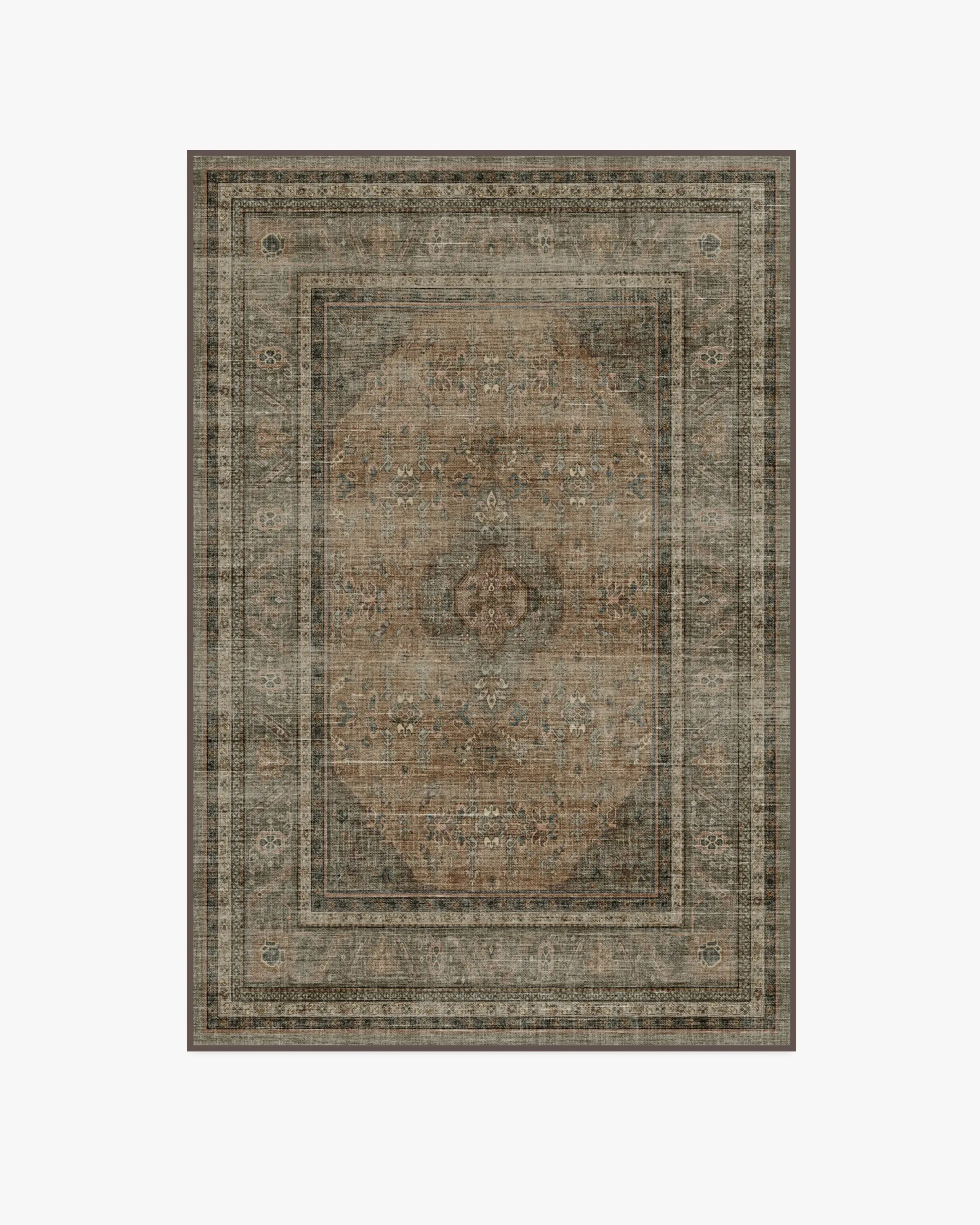 Small Washable Area Rug - Brown, Flatwoven
