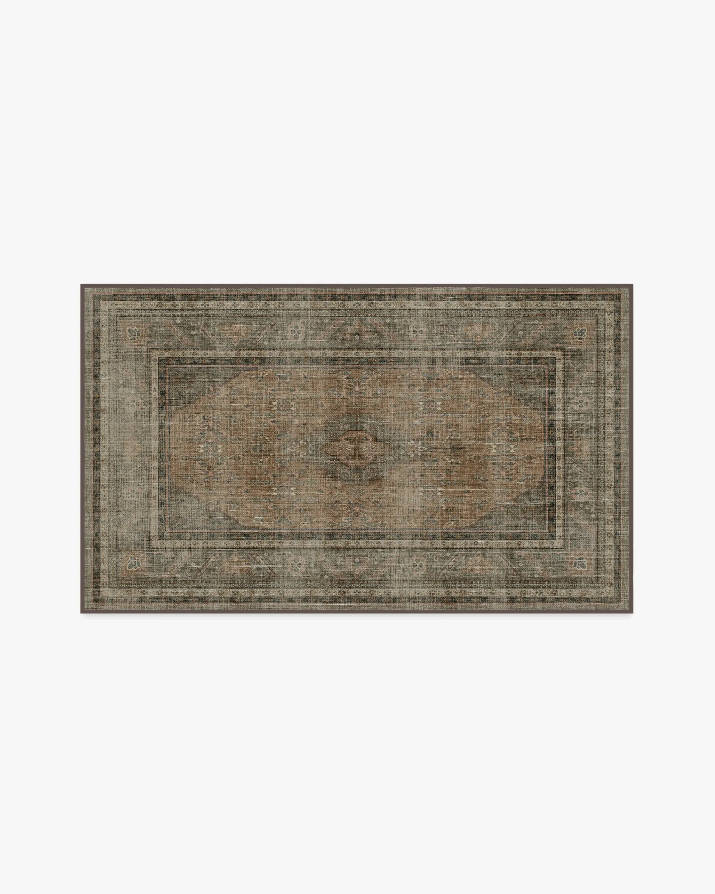Small Washable Area Rug - Brown, Flatwoven