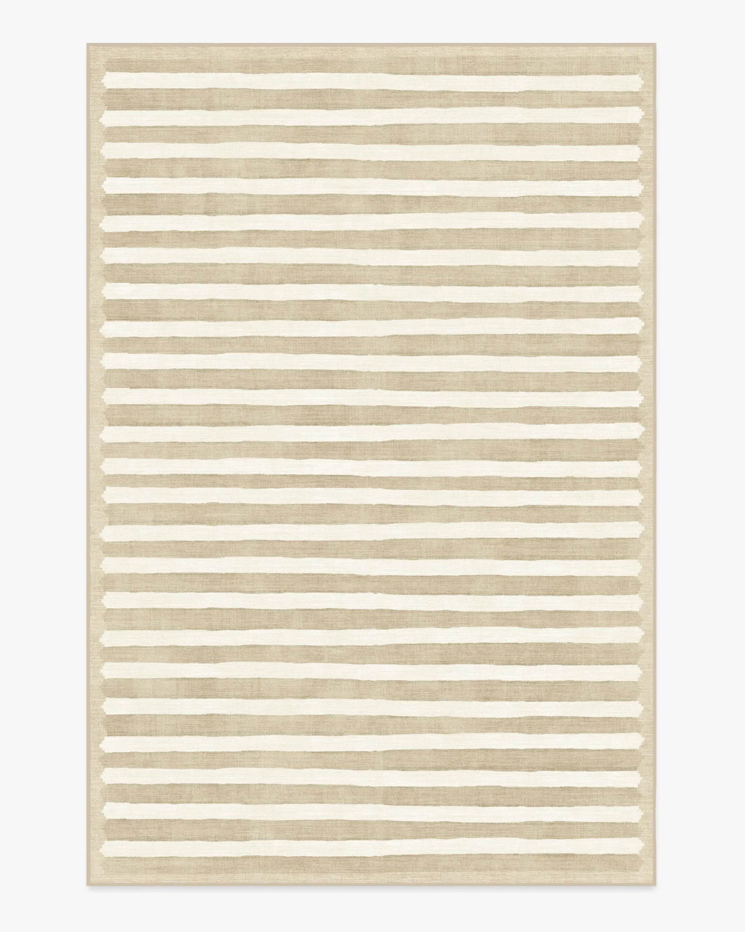 Striped Area Rug Machine Washable - Latte Cream