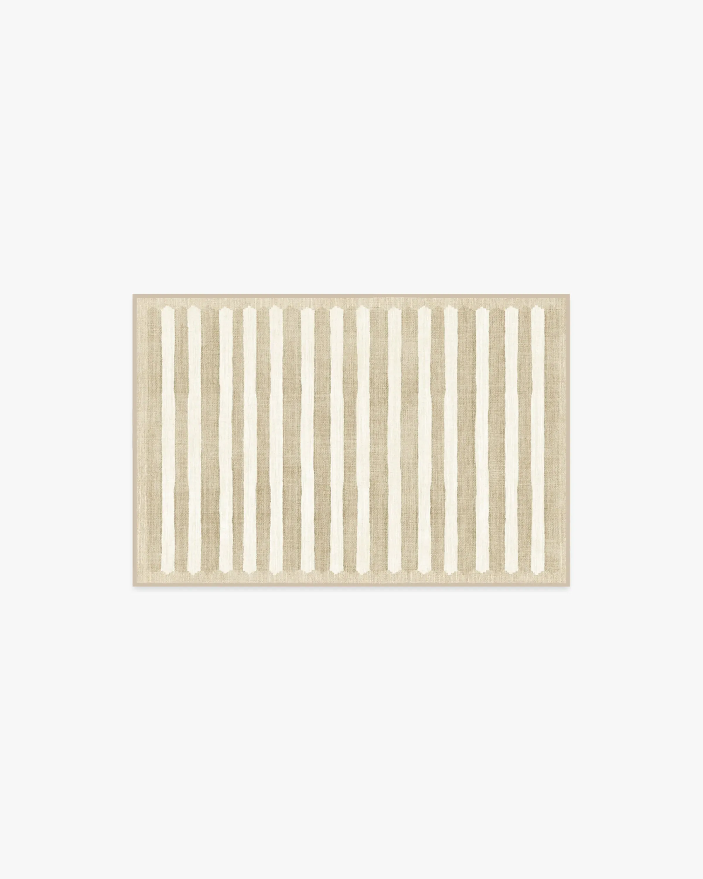 Striped Area Rug Machine Washable - Latte Cream image