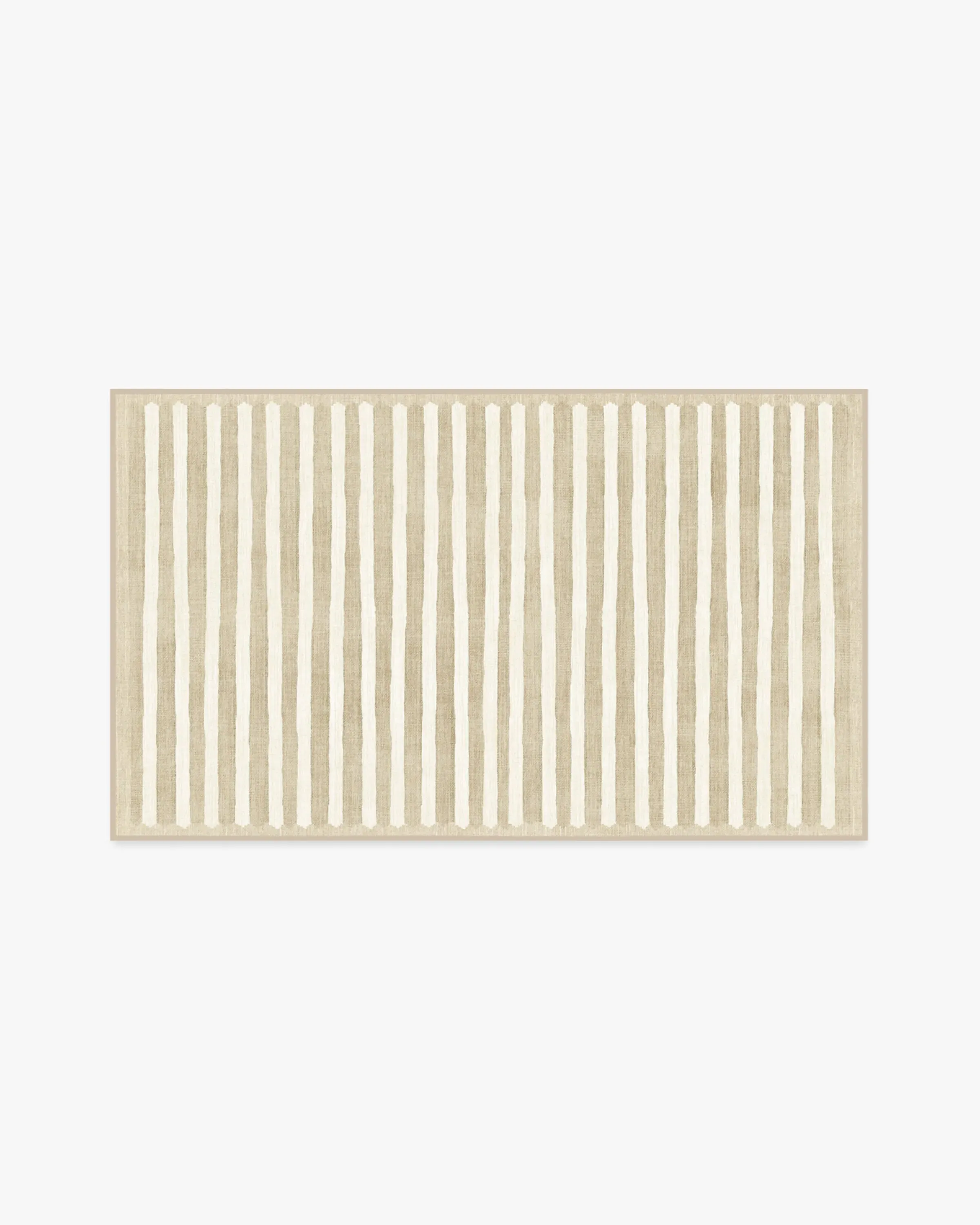 Striped Area Rug Machine Washable - Latte Cream