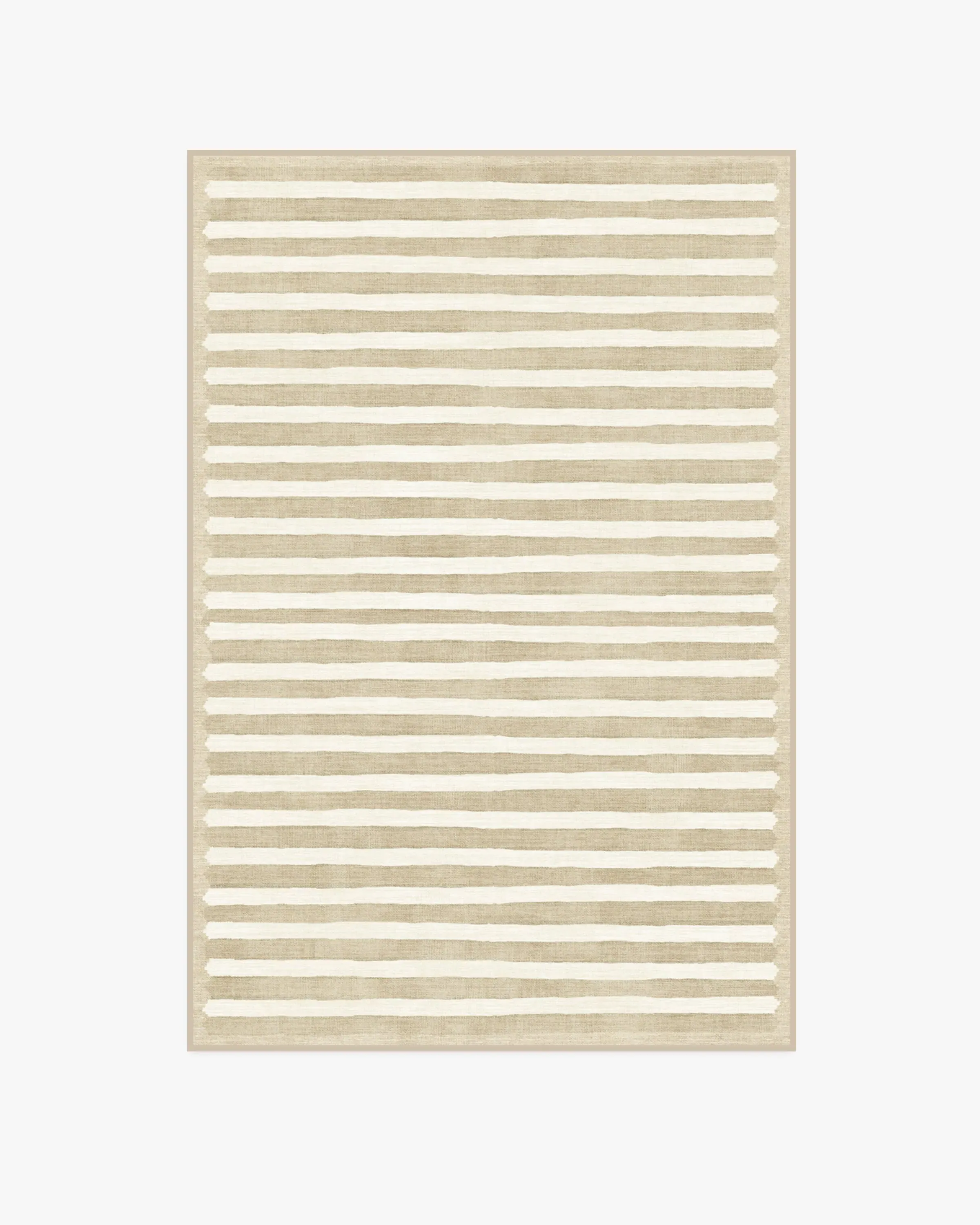 Striped Area Rug Machine Washable - Latte Cream