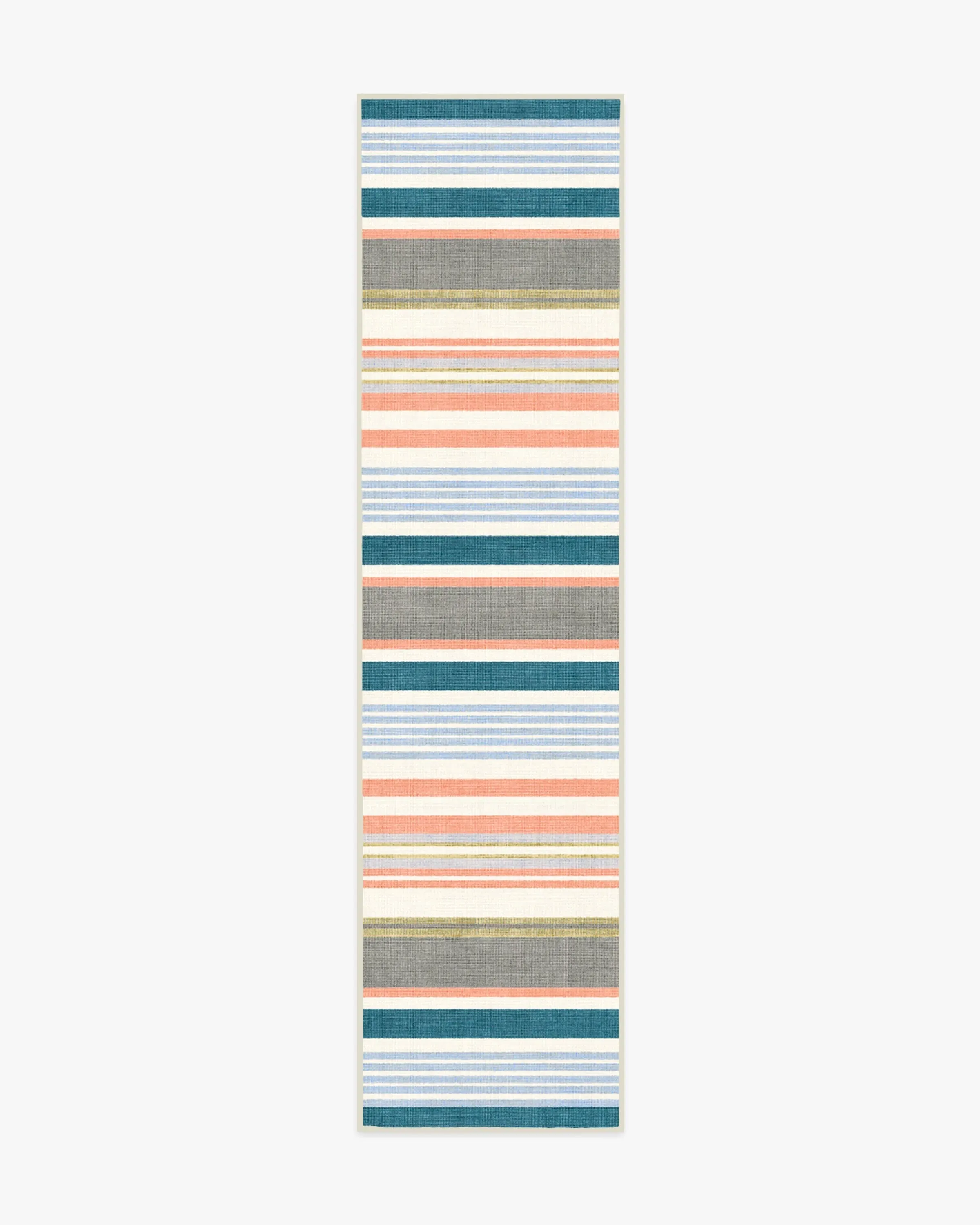 Striped Area Rug Machine Washable - Teal