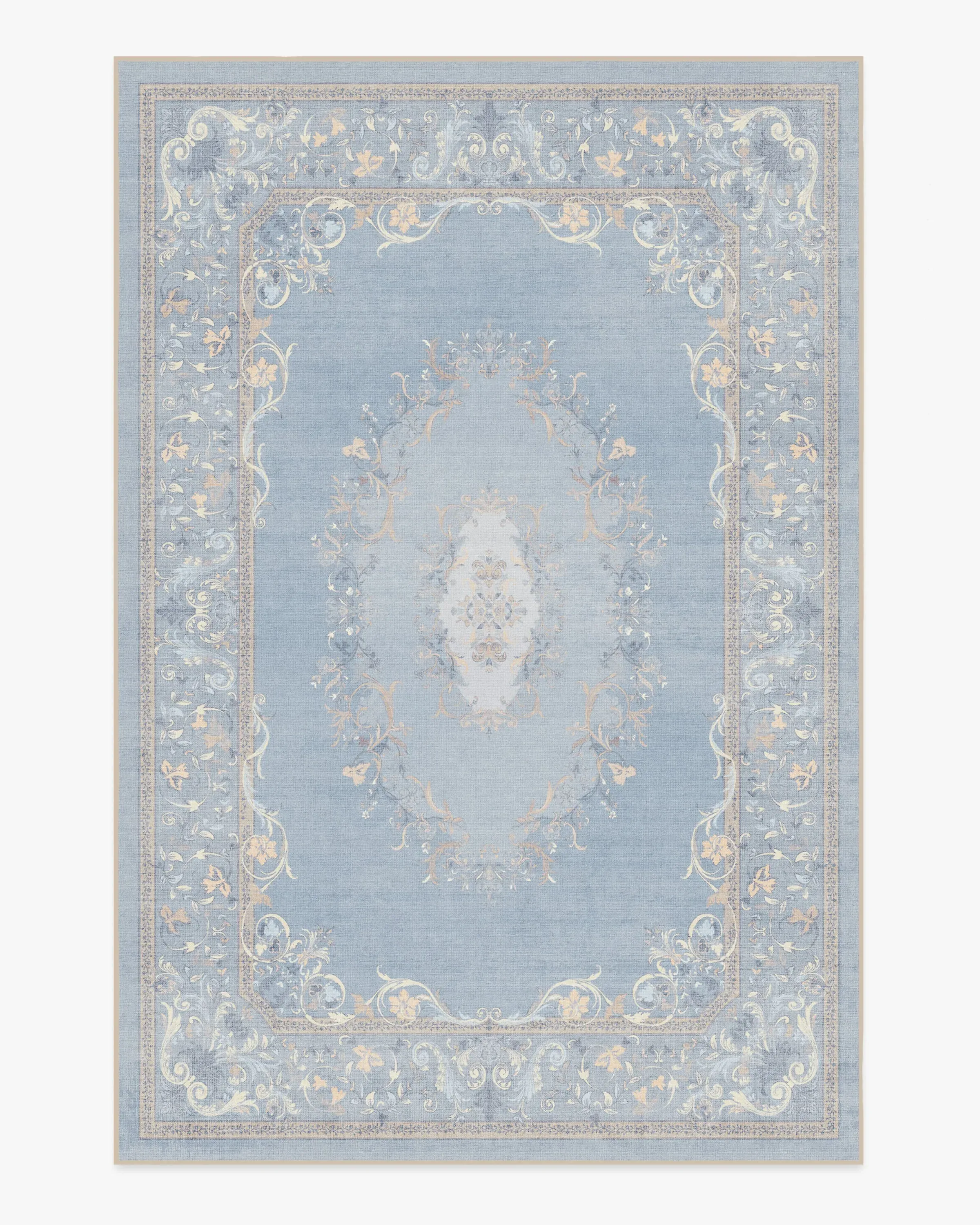 Washable Area Rug - Blue, Flatwoven
