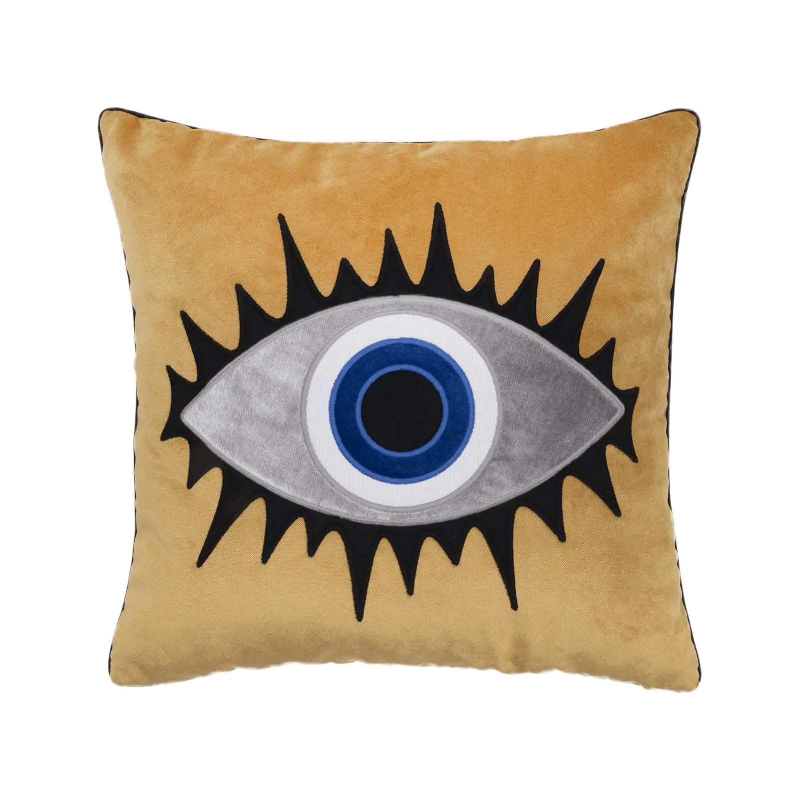 evil-eye-cushion-cover-mustard-silver-45x45-cm image