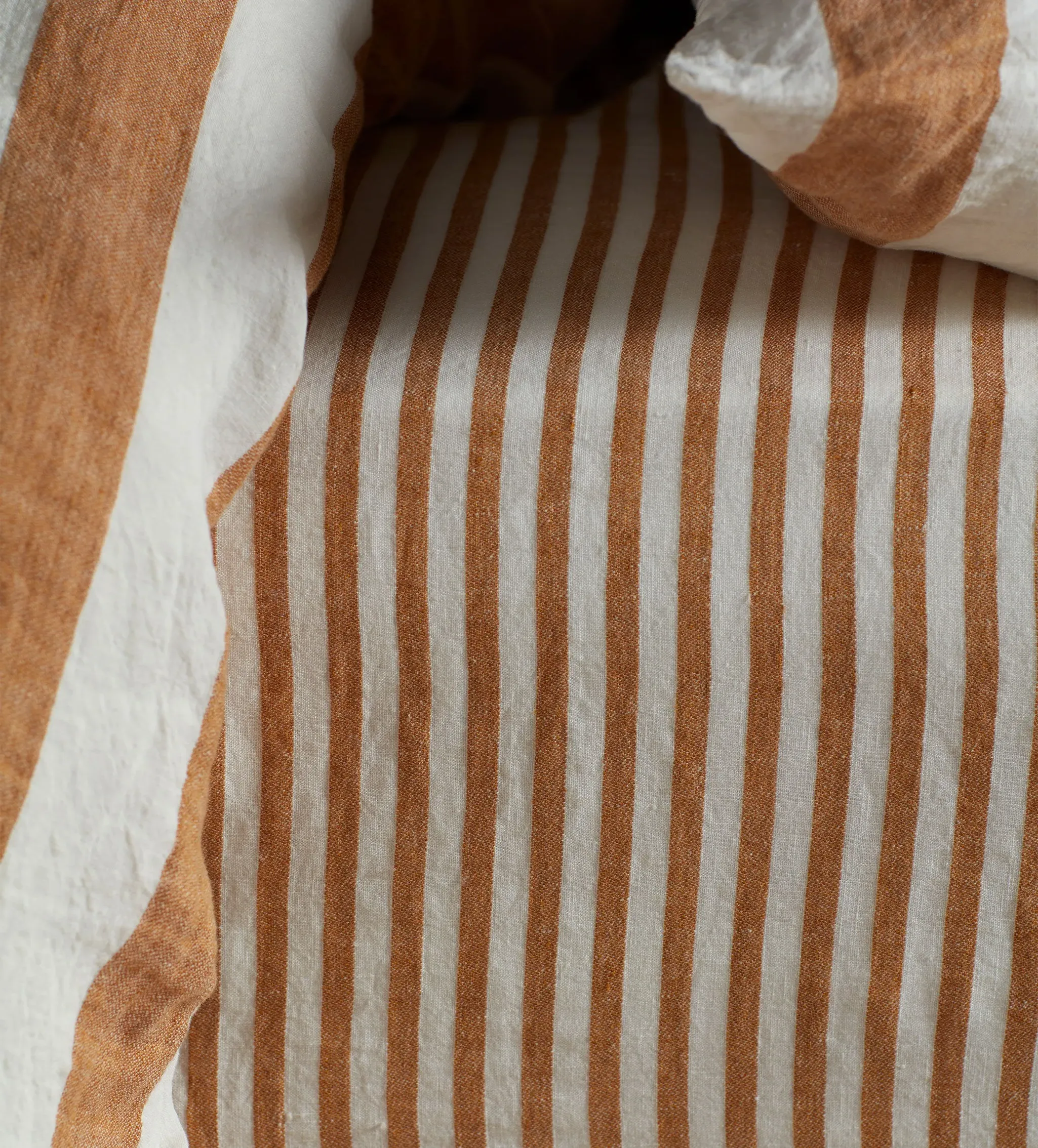Amber Cora Stripe Fitted Sheet - Amber, Linen product