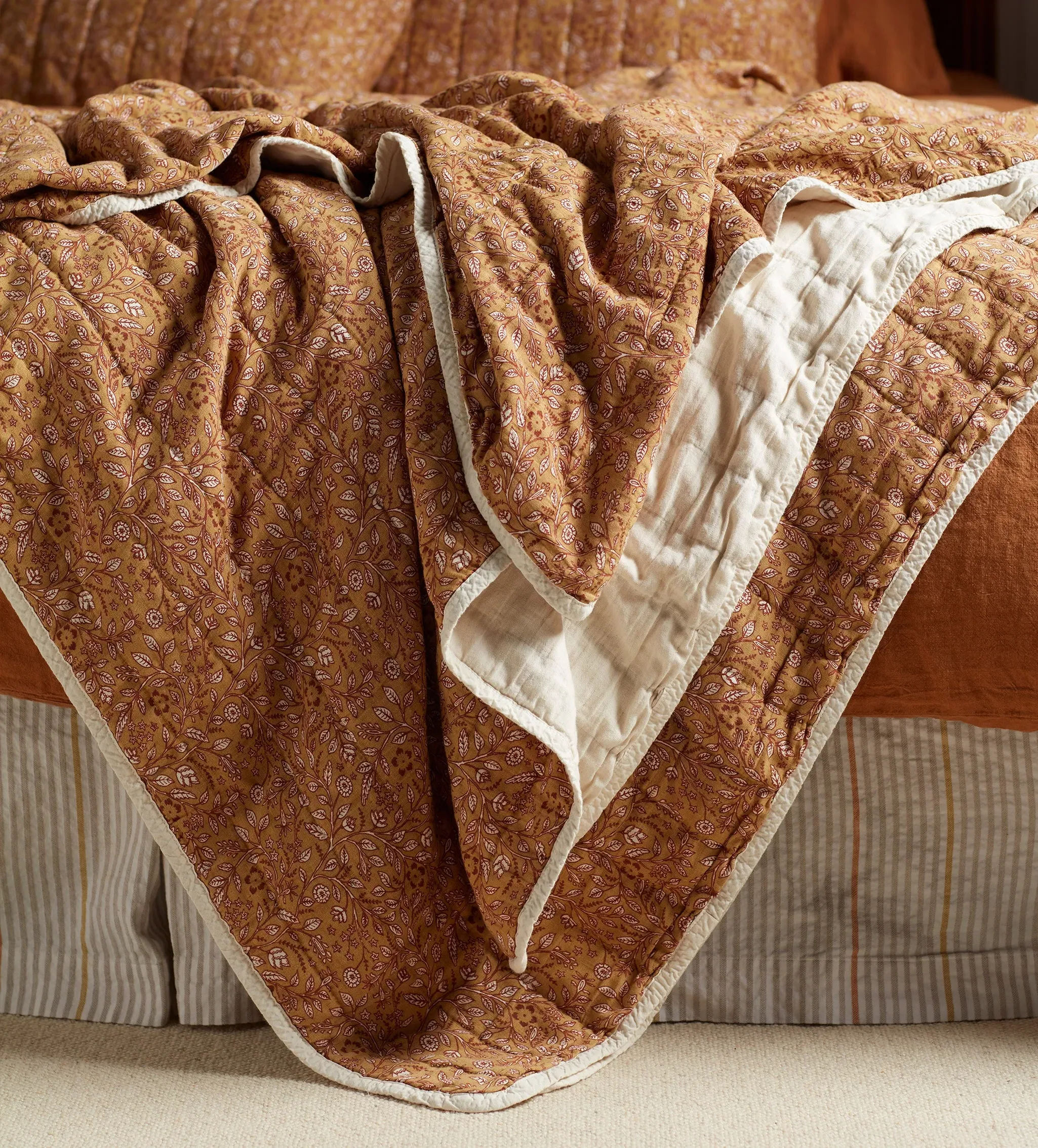 Anika Floral Quilted Throw - Cotton product