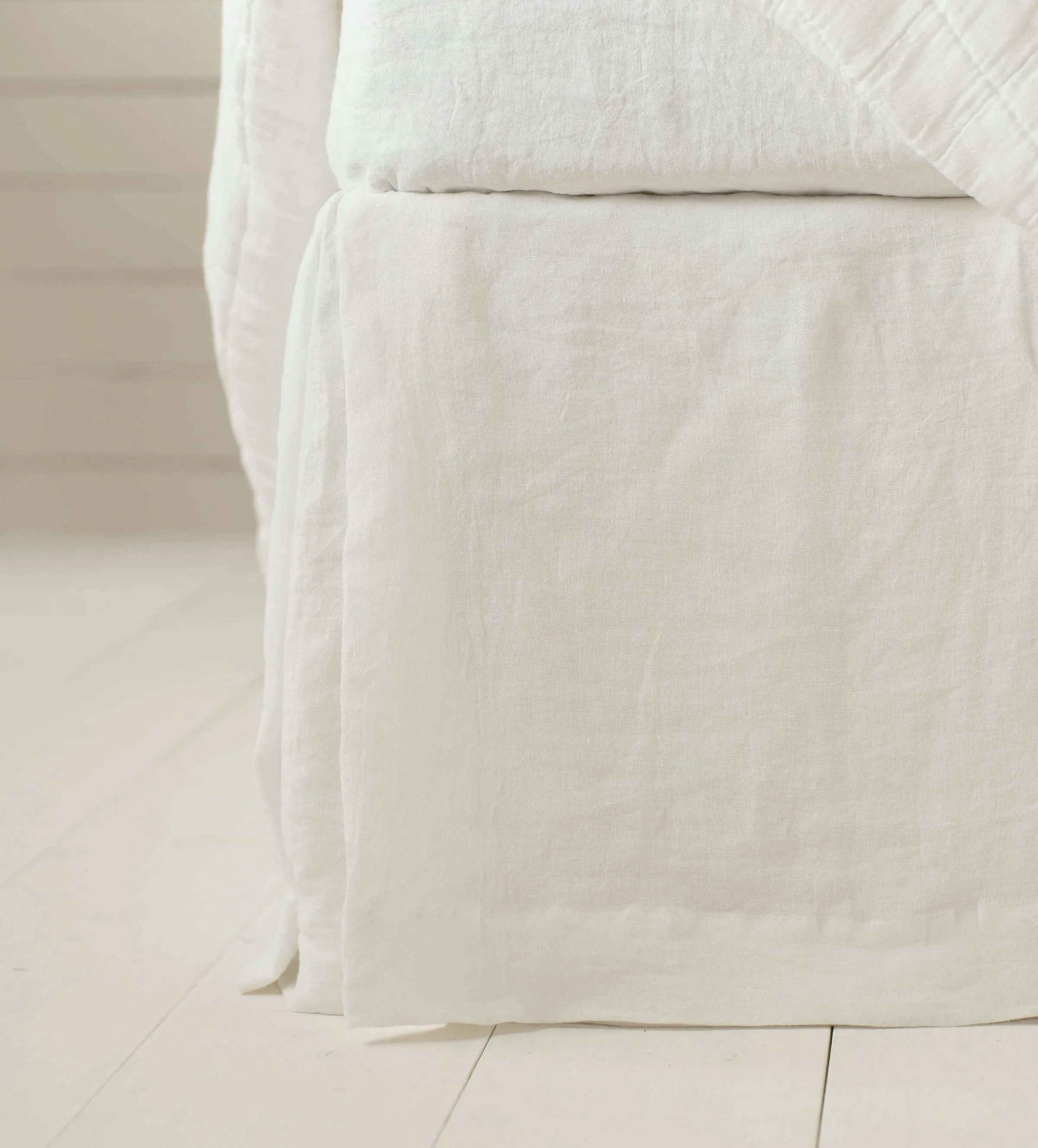 Bed Valance with Box Pleat Corners - Cream, Linen product