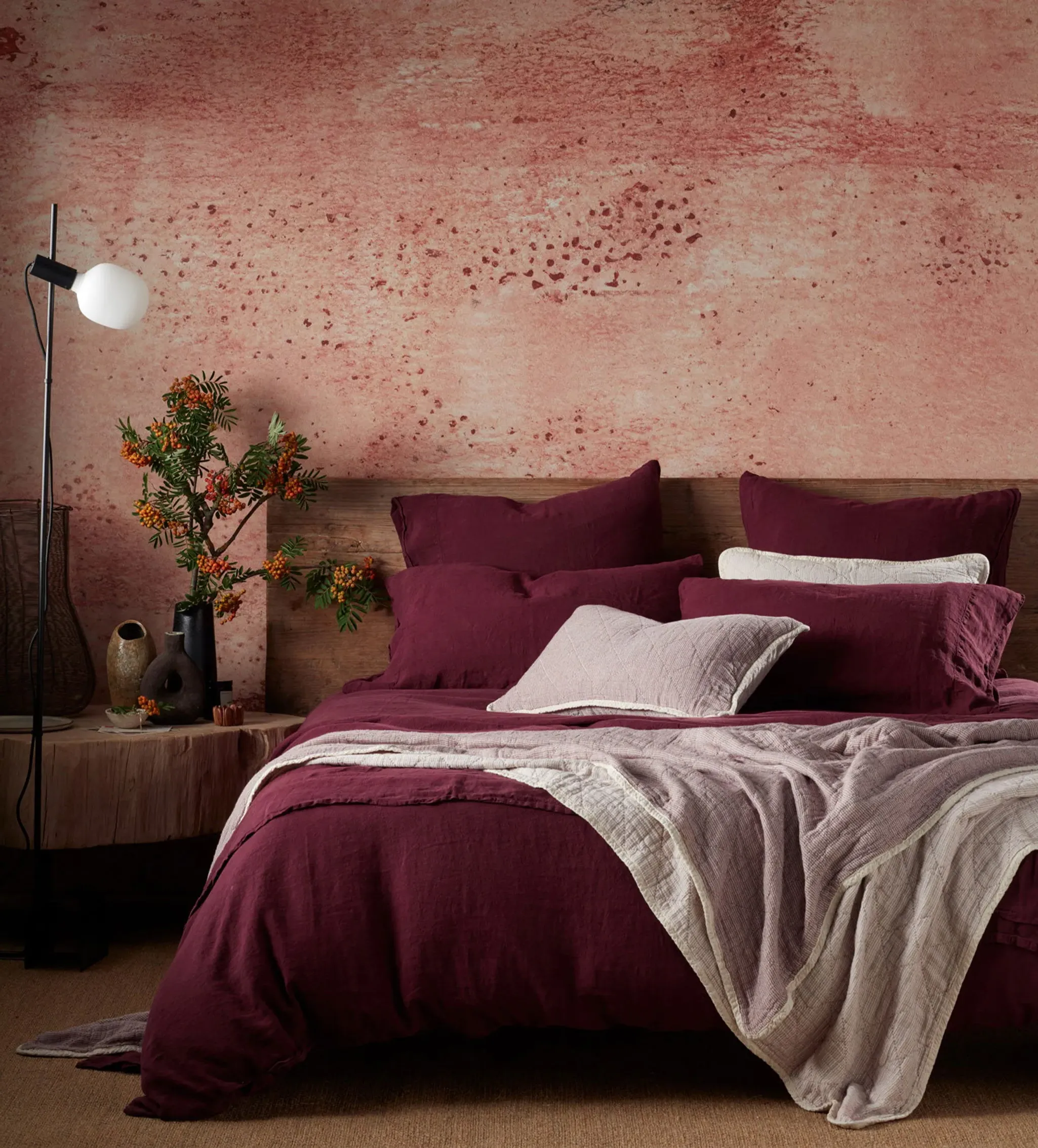 Beetroot Duvet Cover - Purple, 100% Linen product