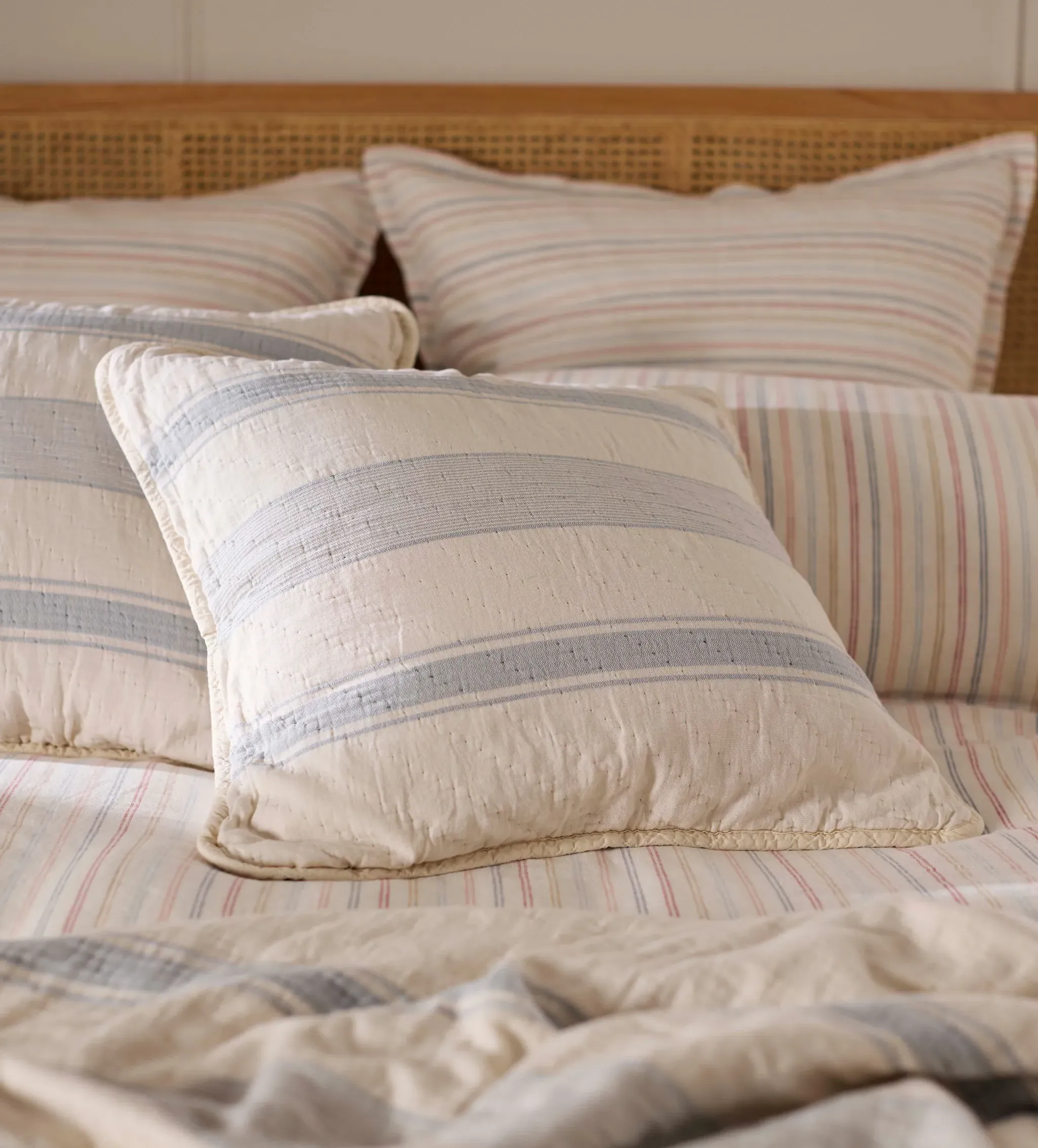 Benji Stripe Cushion Cover - Blue, Cotton product