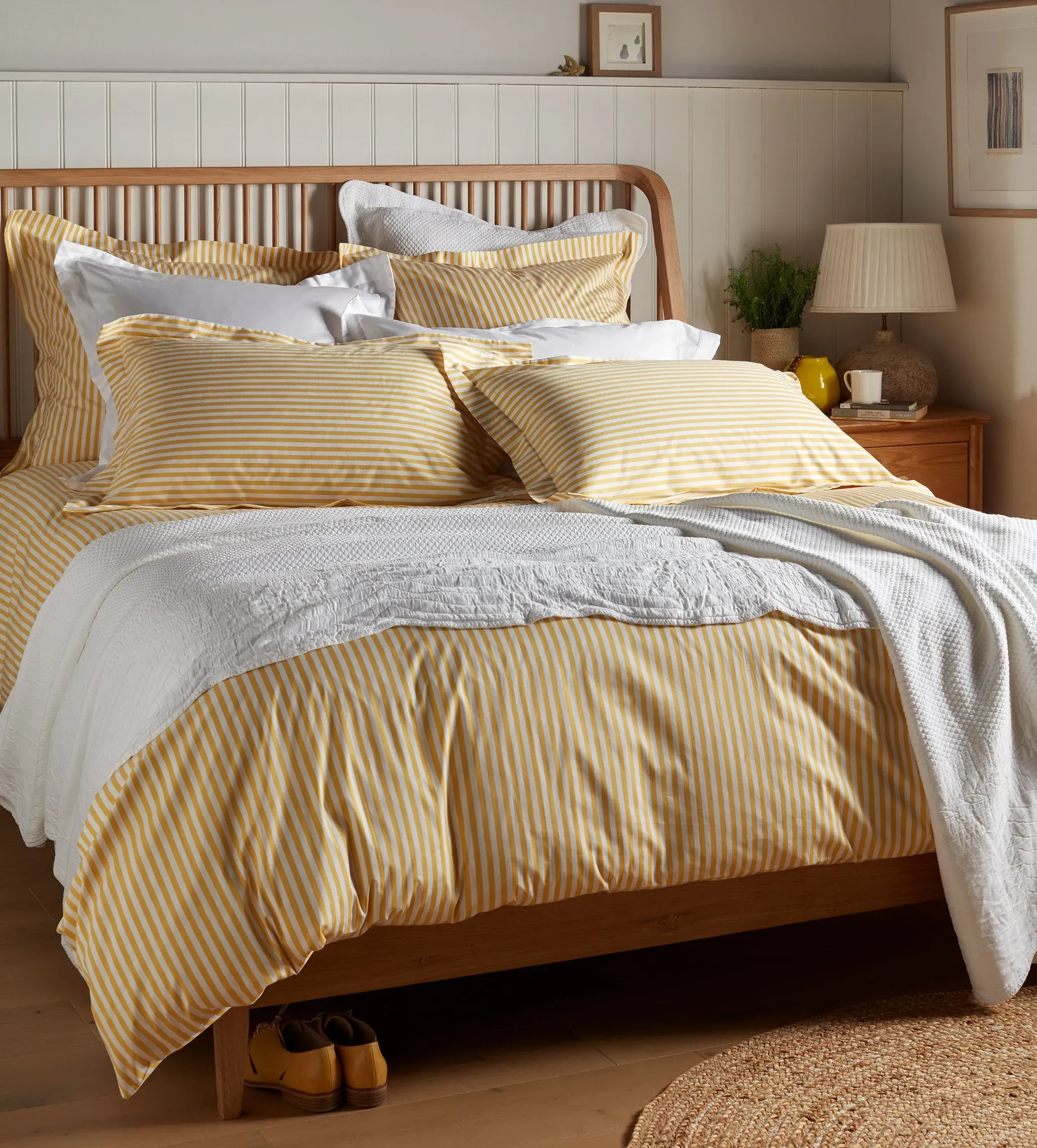 Betsy Stripe Duvet Cover - Yellow, Organic Cotton product