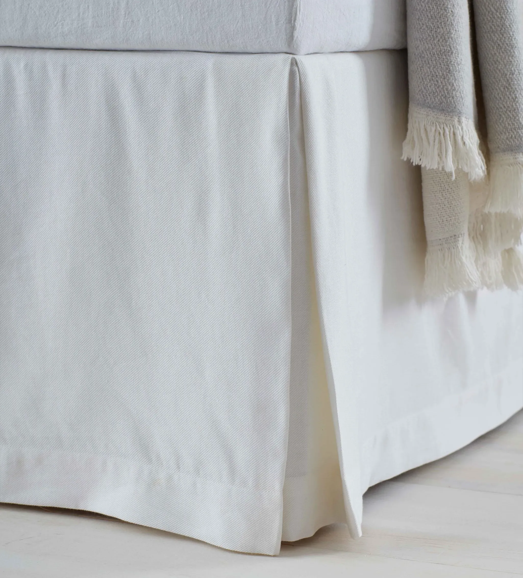 Box Pleat Bed Valance - Off White, Cotton Linen product