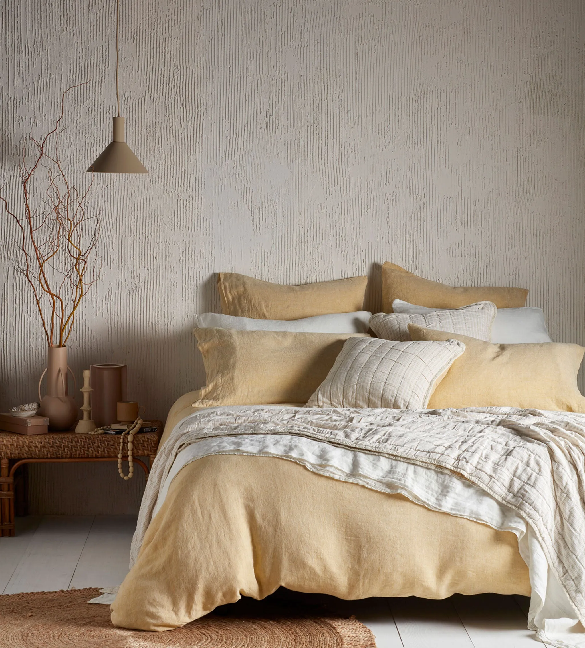 Buttercup Duvet Cover - Yellow, Linen product