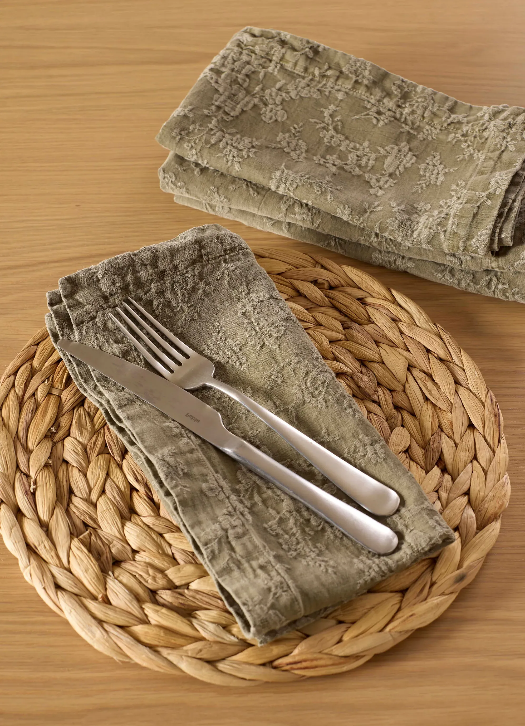 Claudia Napkins Set of 4 - Dark Olive, Cotton Linen product