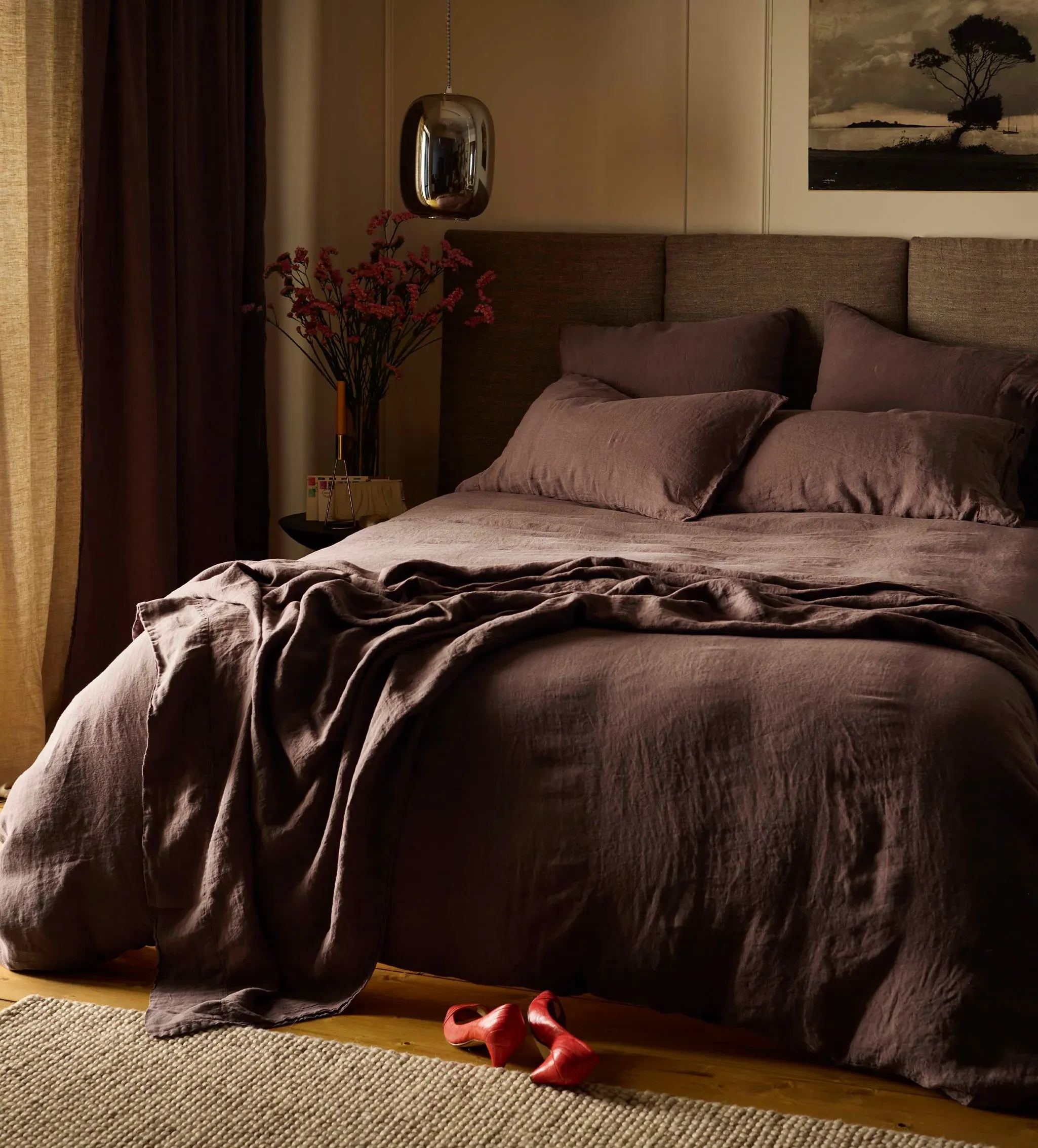 Cocoa Duvet Cover - Brown, Linen product