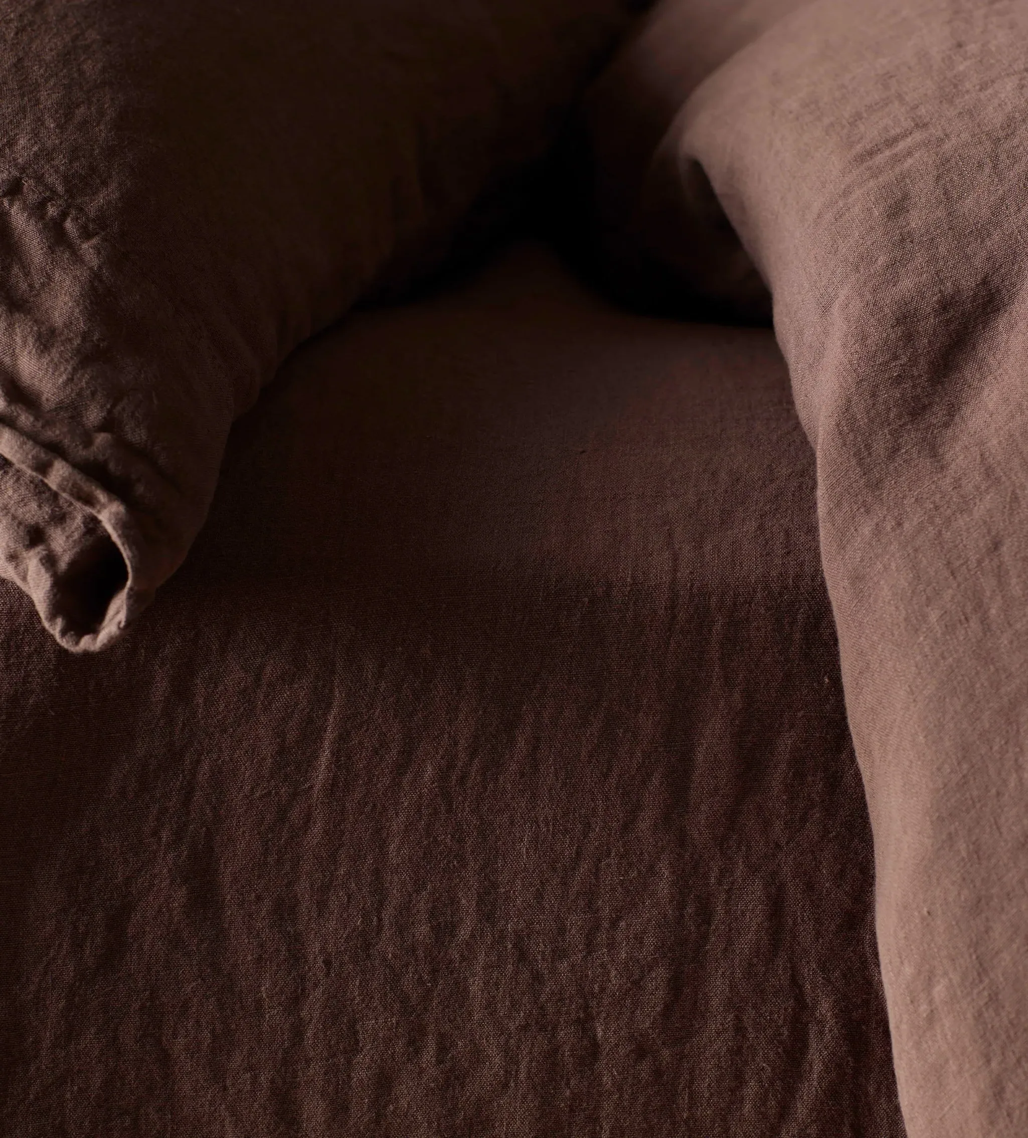 Cocoa Fitted Sheet - Brown, Linen product