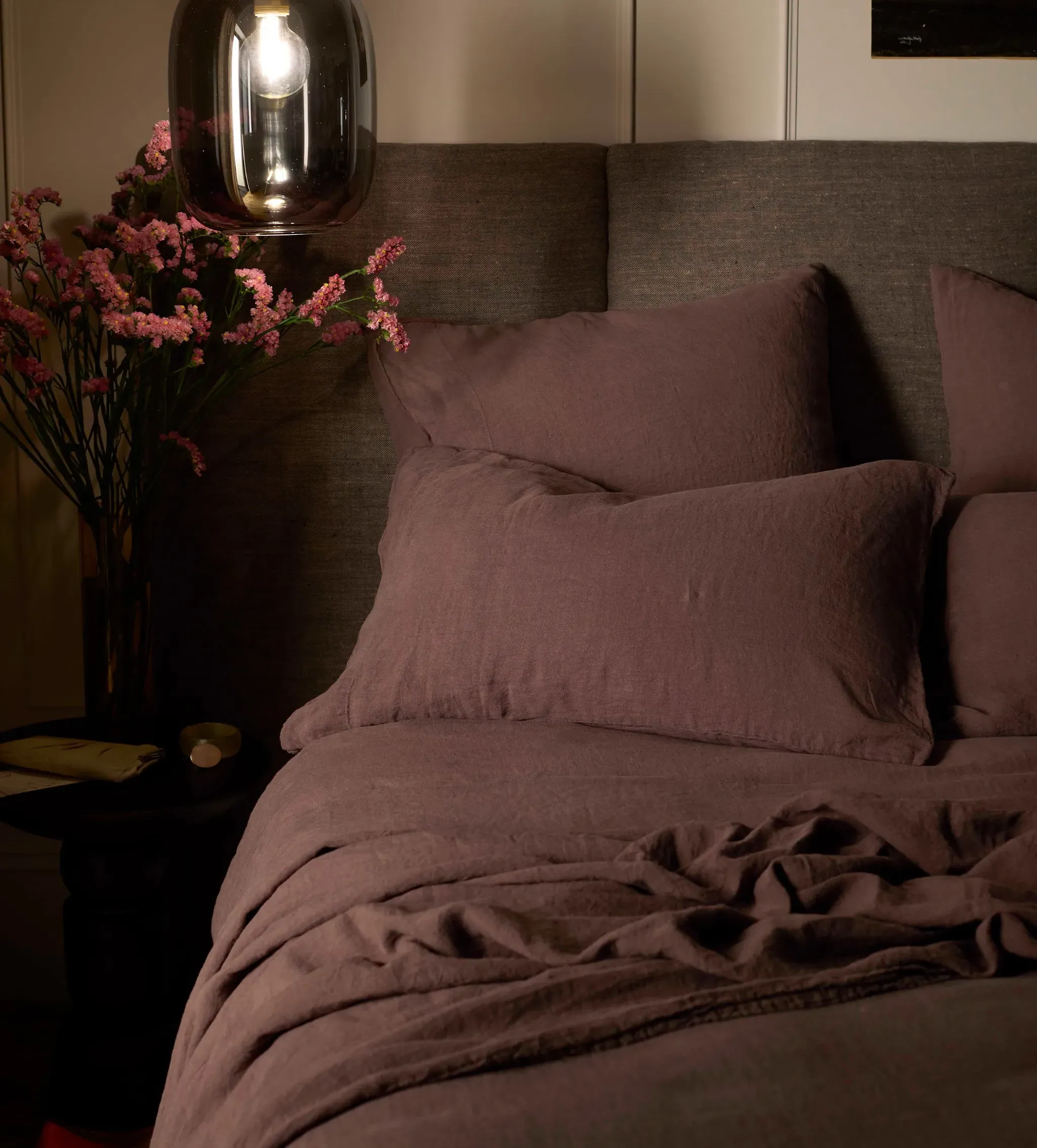 Cocoa Standard Pillowcase - Brown, Linen product