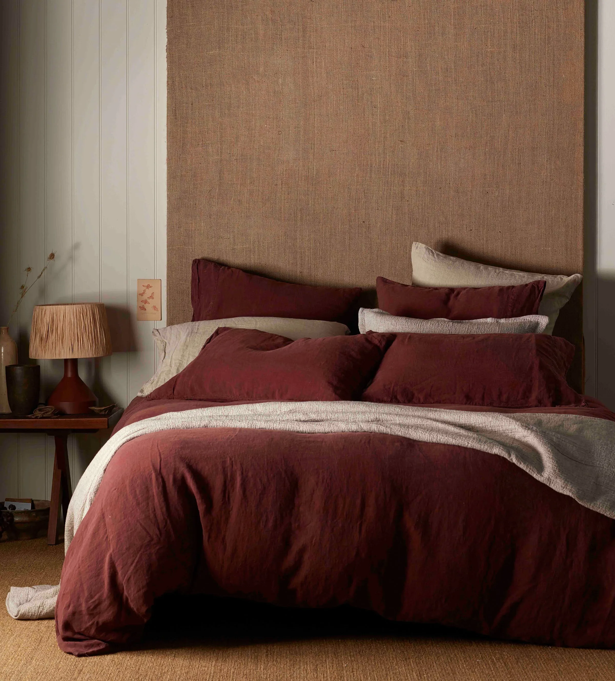 Conker Duvet Cover - Dark Red, Linen product