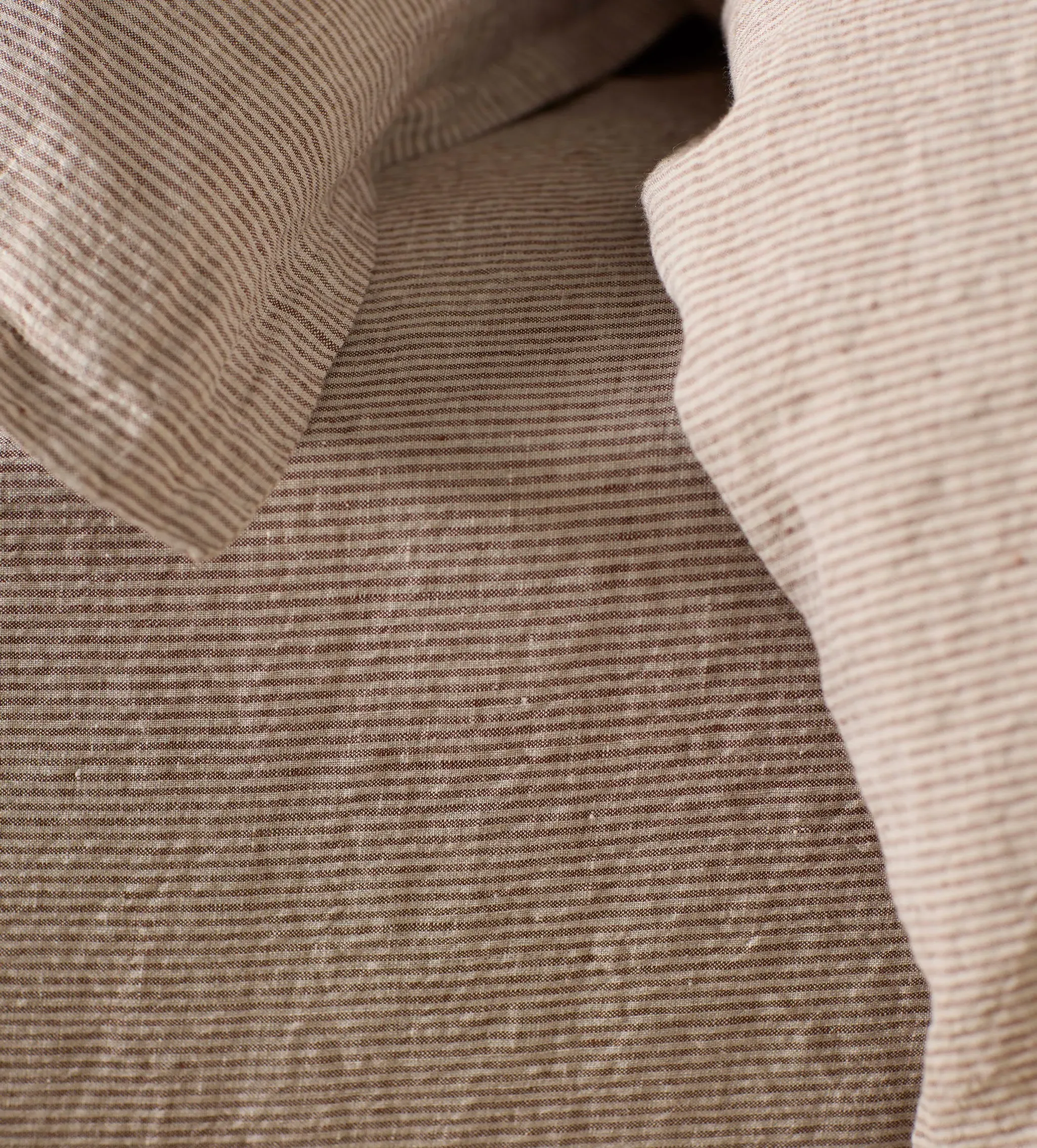 Conker Sid Stripe Fitted Sheet - Natural, Linen product