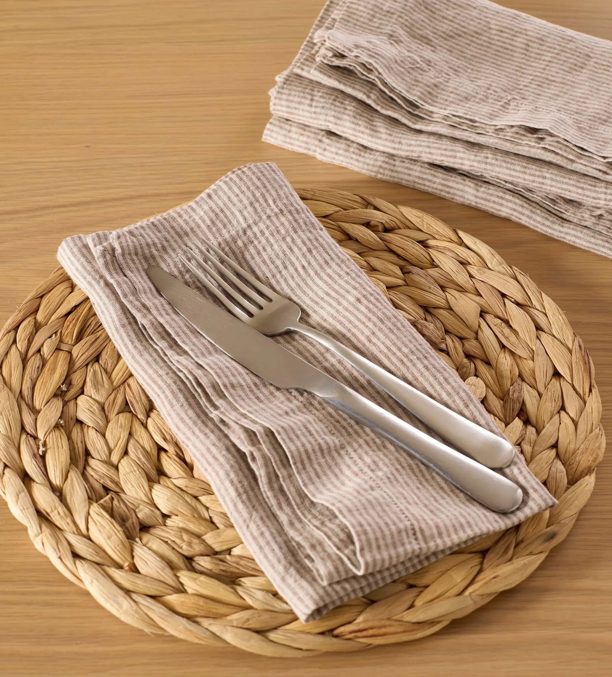 Conker Sid Stripe Napkins Set of 4 - Linen product