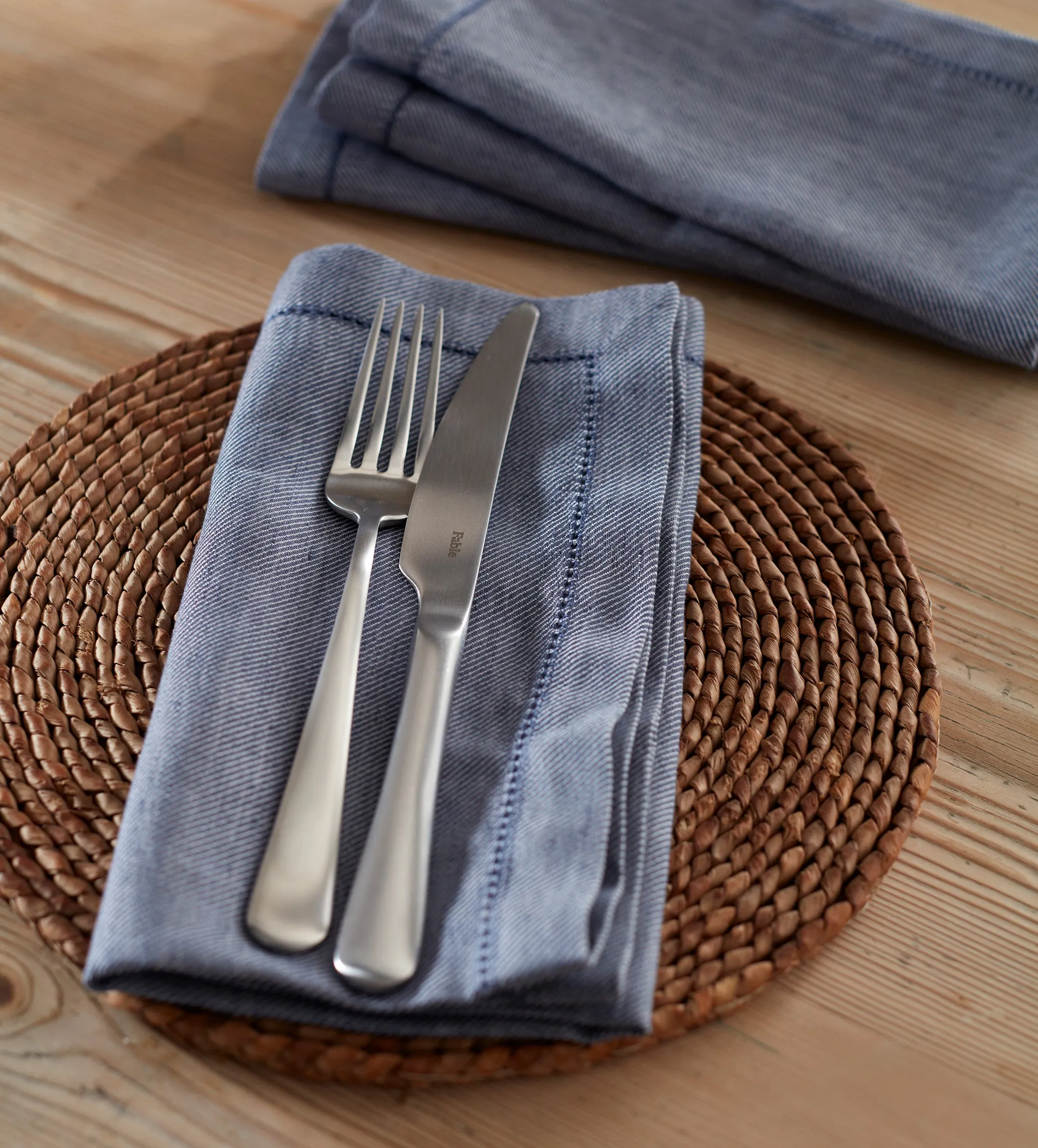 Cotton Linen Napkins Set of 4 - French Blue product