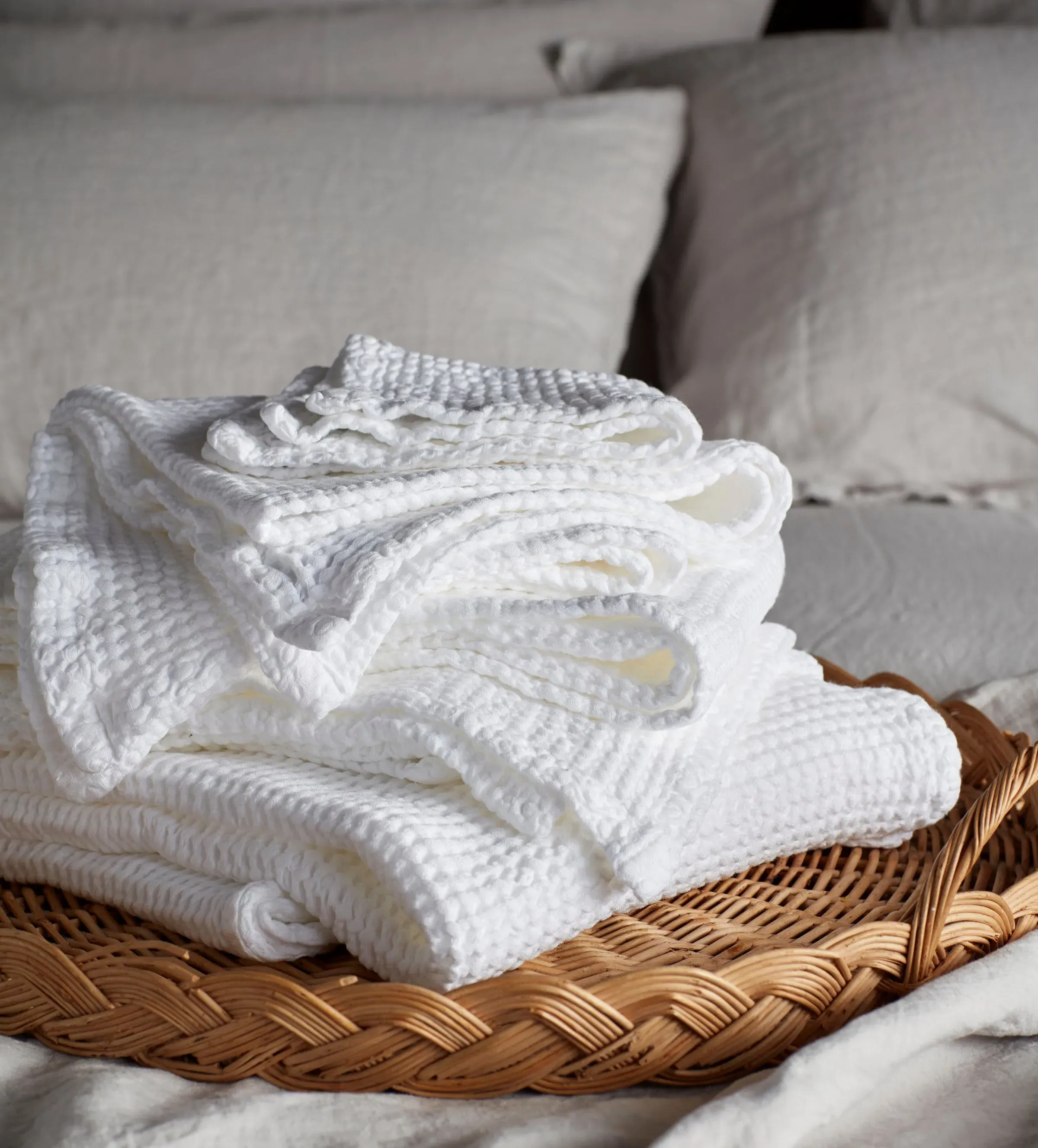 Cotton Waffle Towel - White product