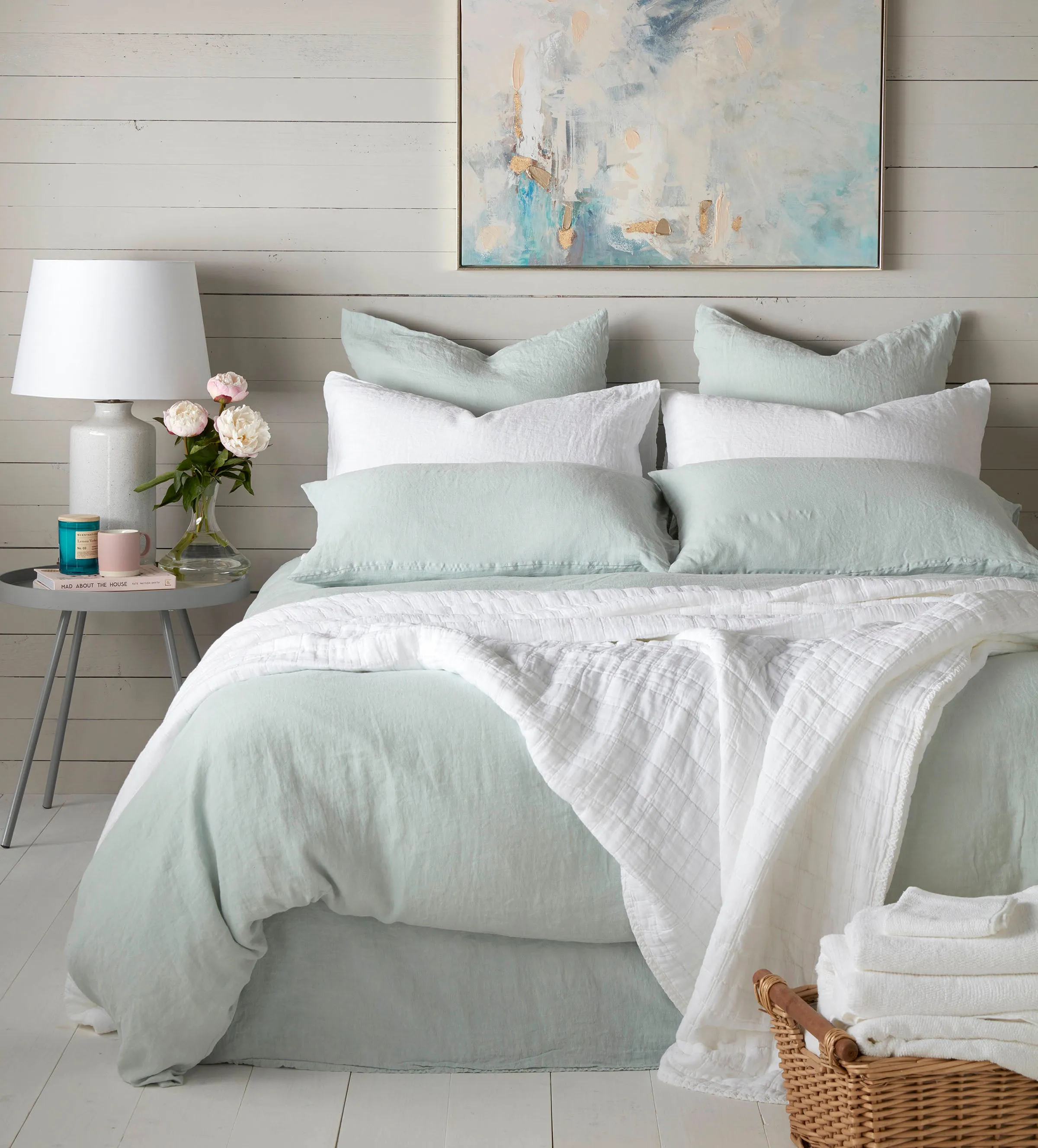 Duvet Cover - Duck Egg, Linen product