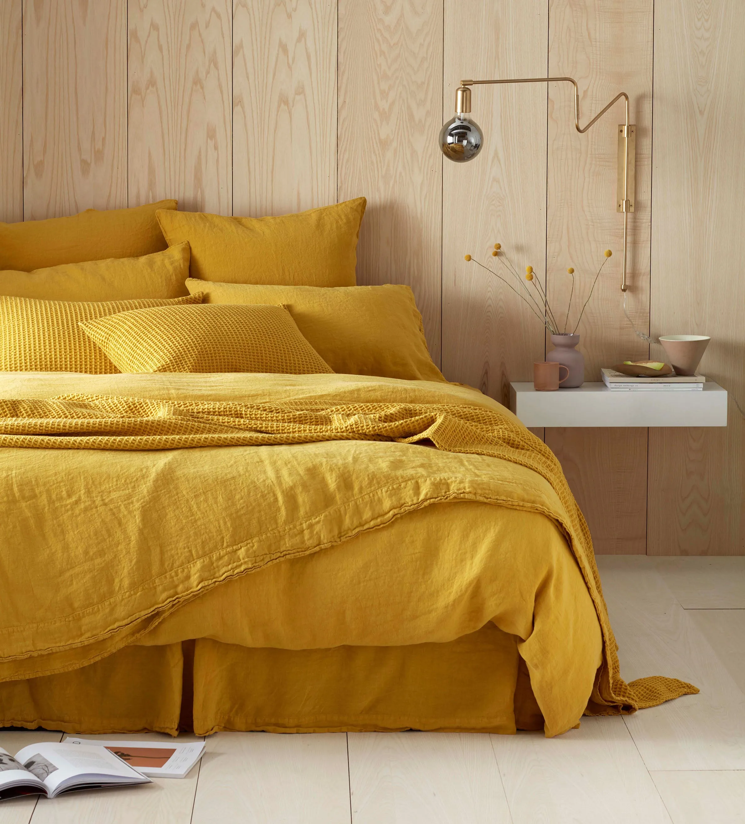Duvet Cover - Mustard Yellow, Linen product