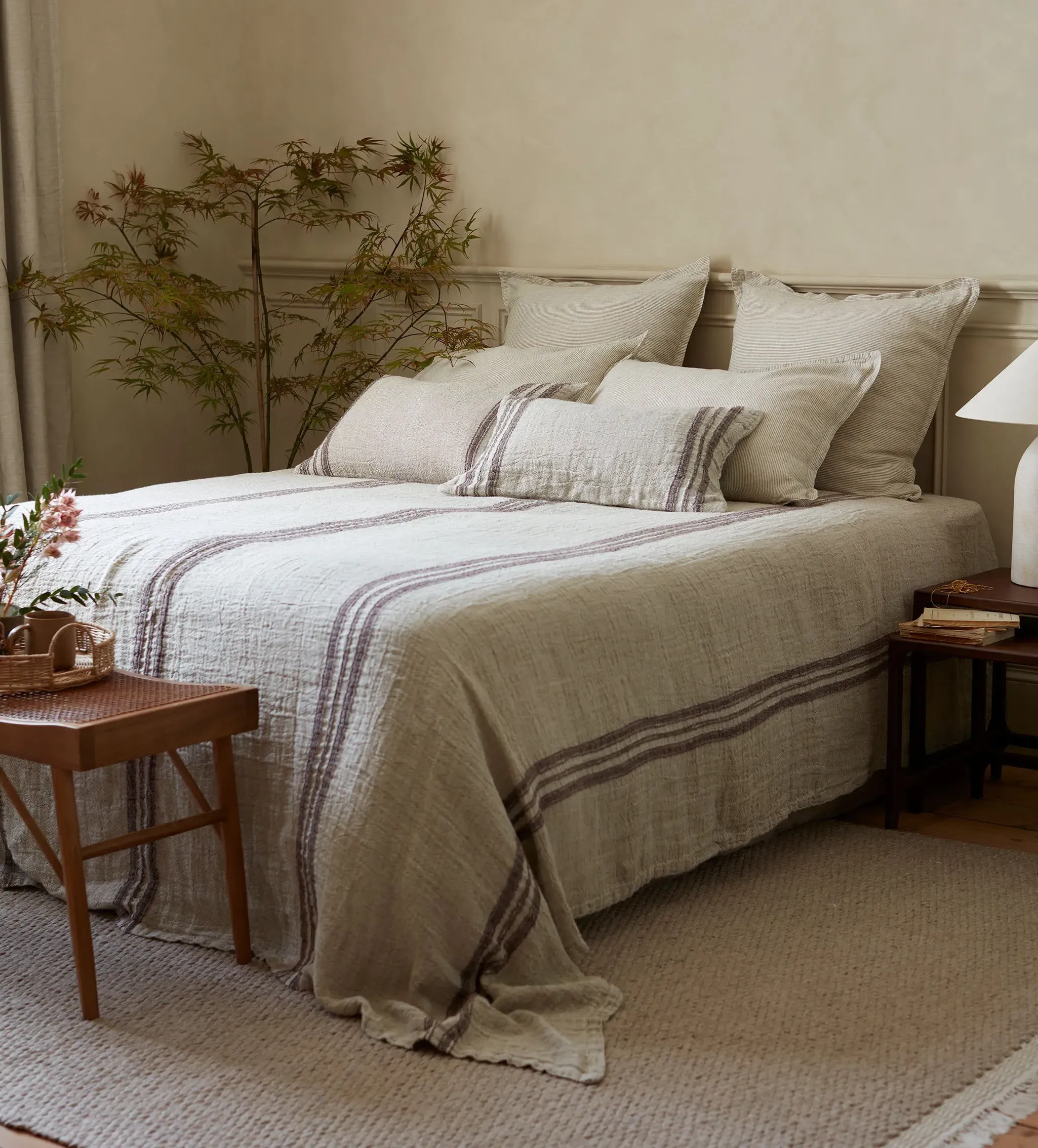 Elijah King/Super King Throw - Natural, Linen product