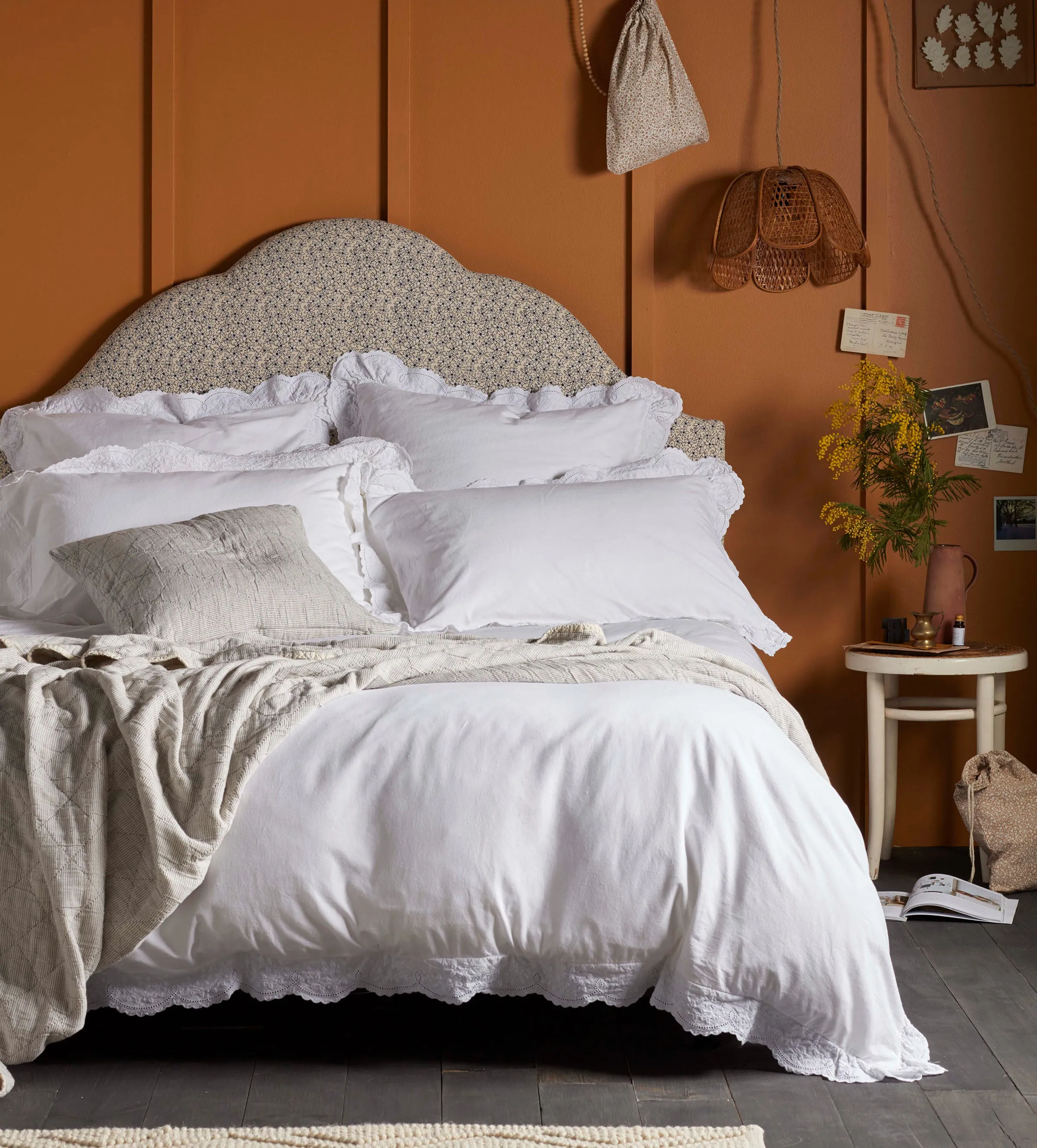 Elsie Duvet Cover - White, Cotton Linen product