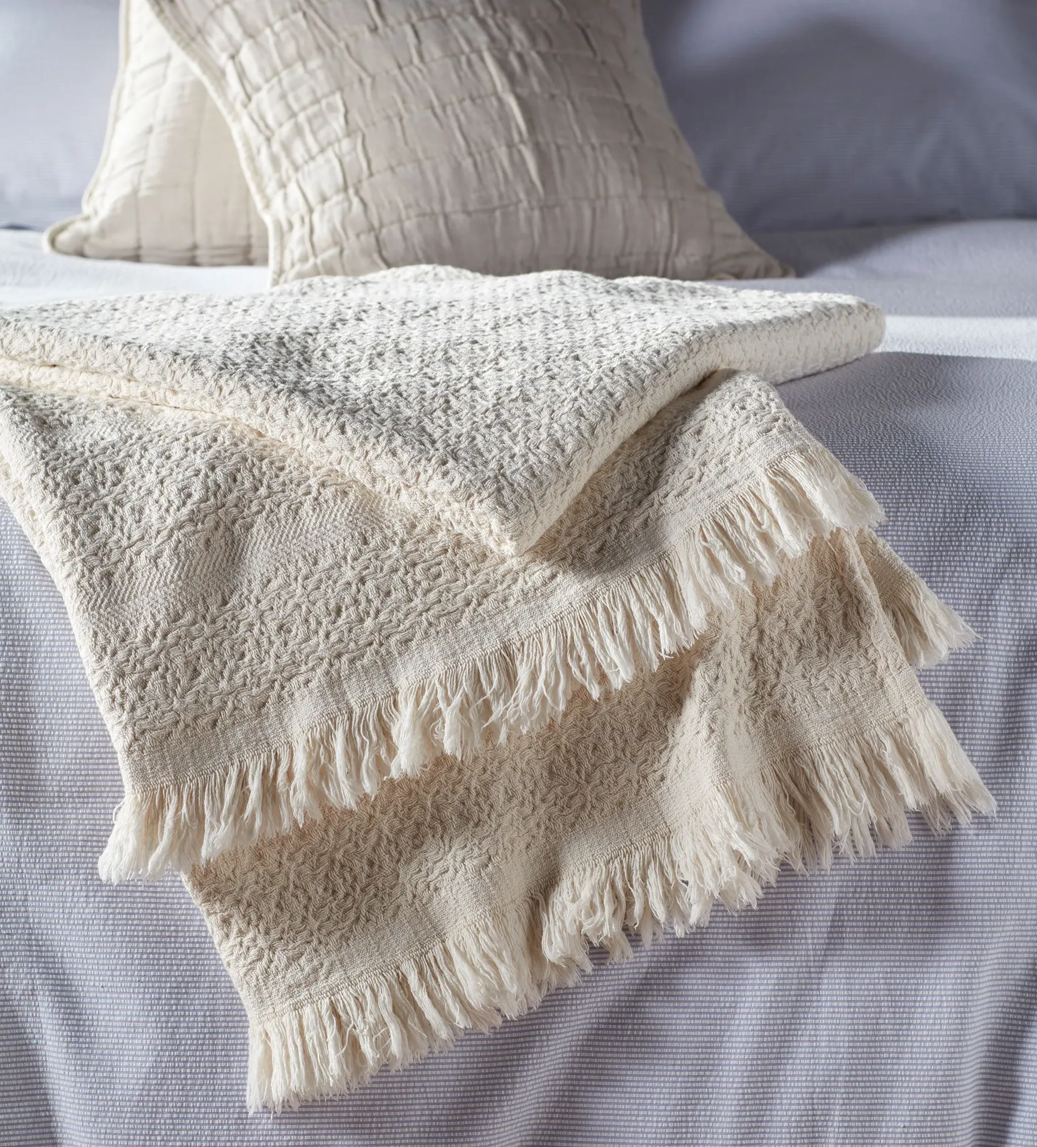 Filipa Cotton Throw with Fringe - Cream product
