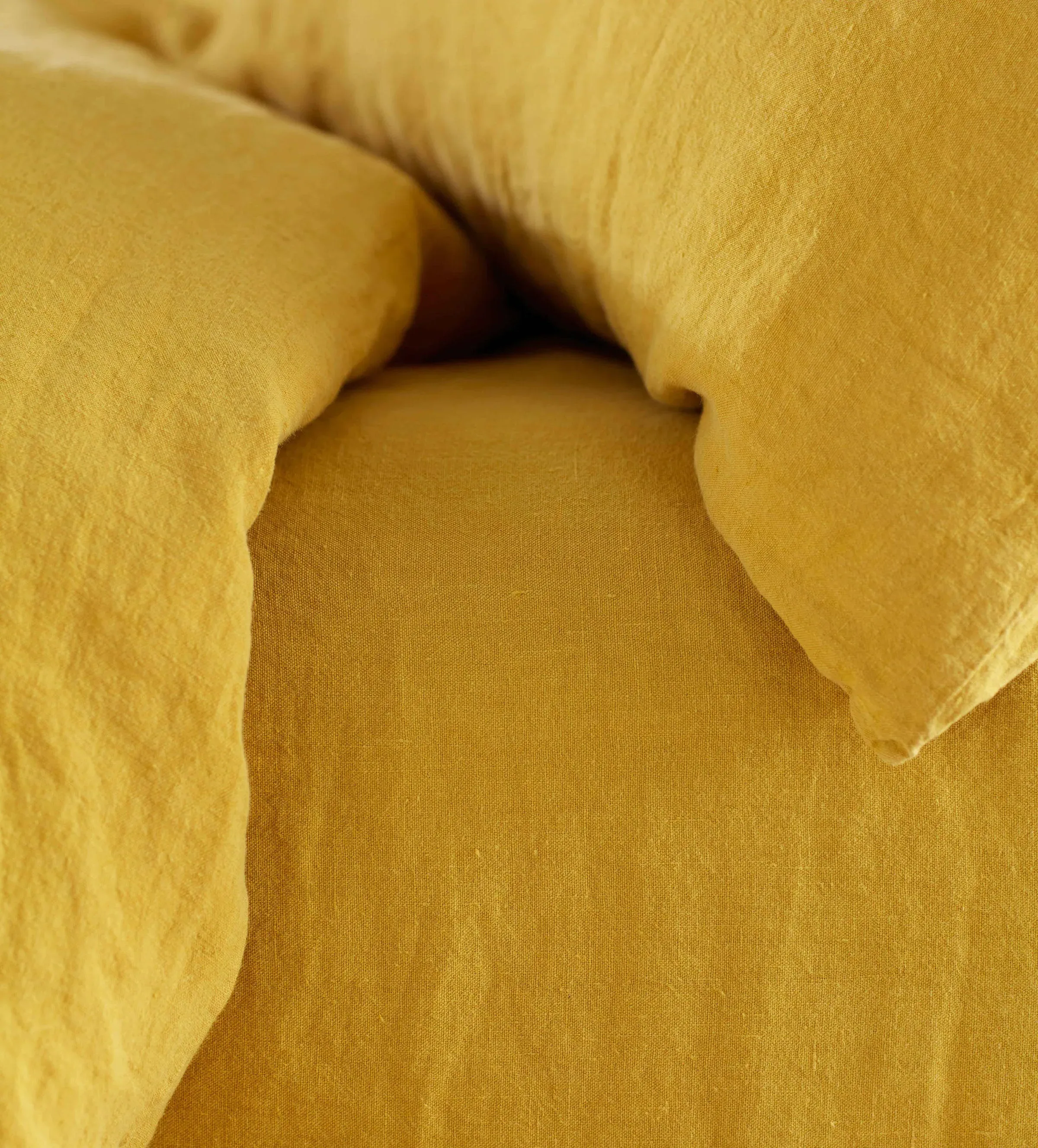 Fitted Sheet - Mustard Yellow, Linen product