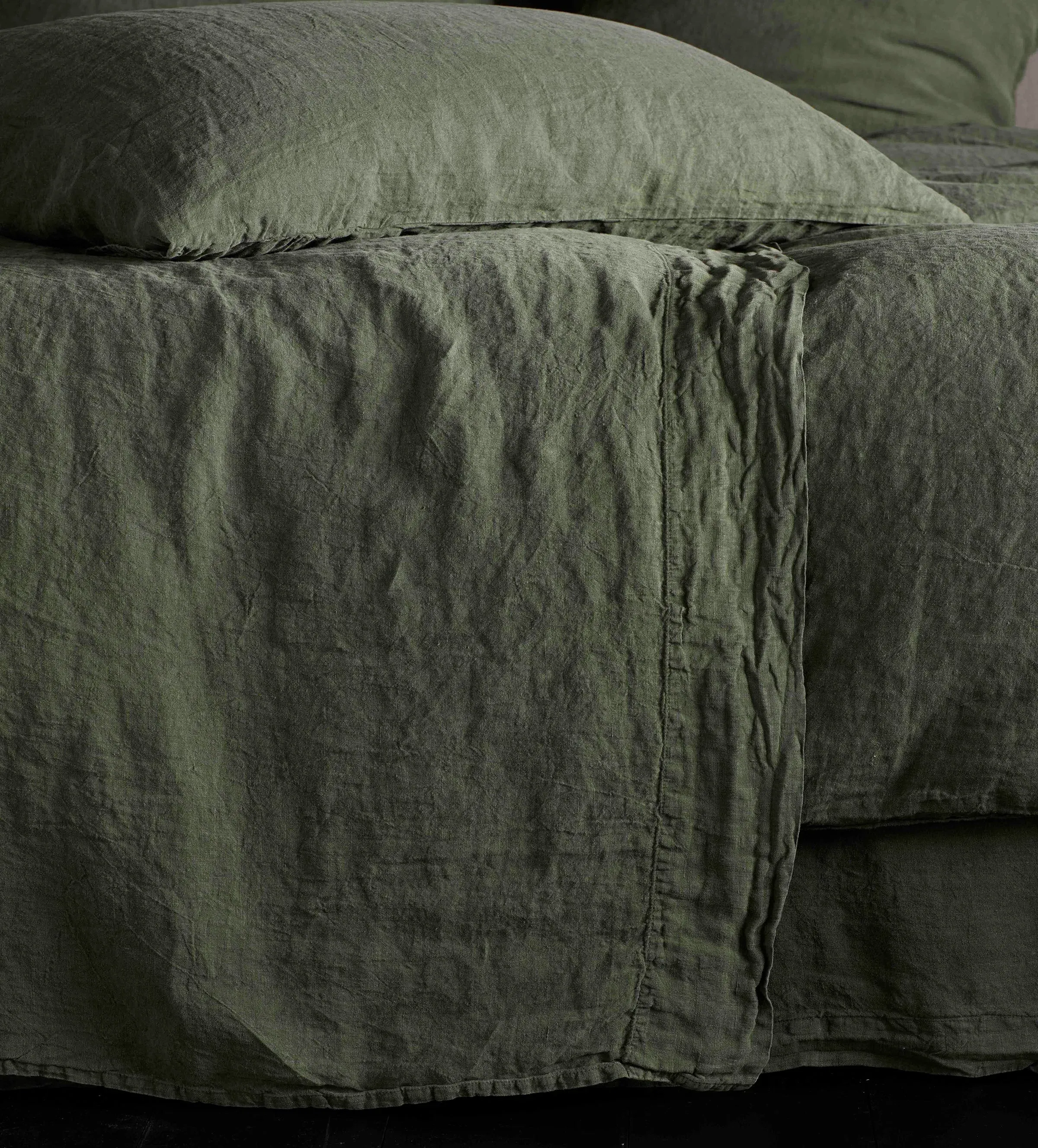 Flat Sheet - Olive Green, Linen product