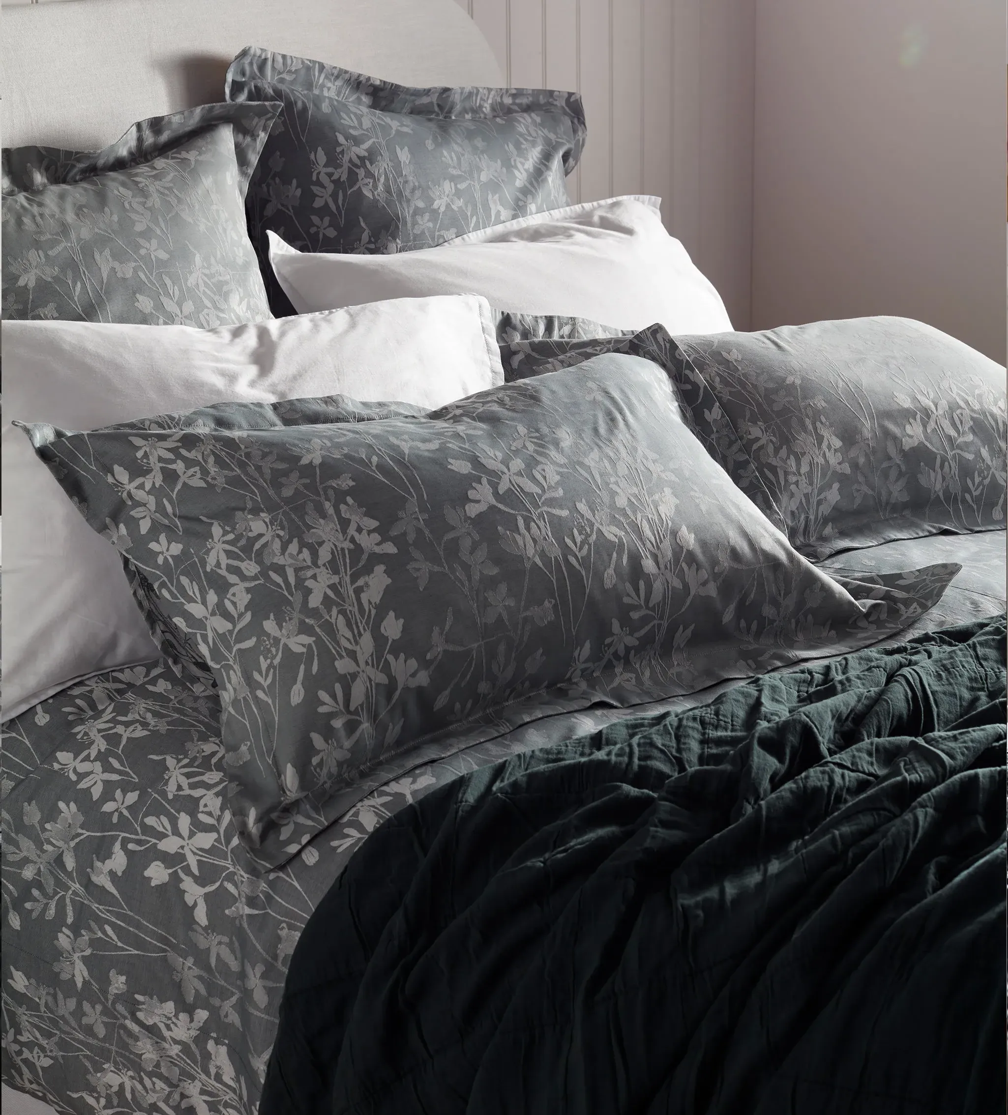 Florence Floral Jacquard Oxford Pillowcase - Cotton product