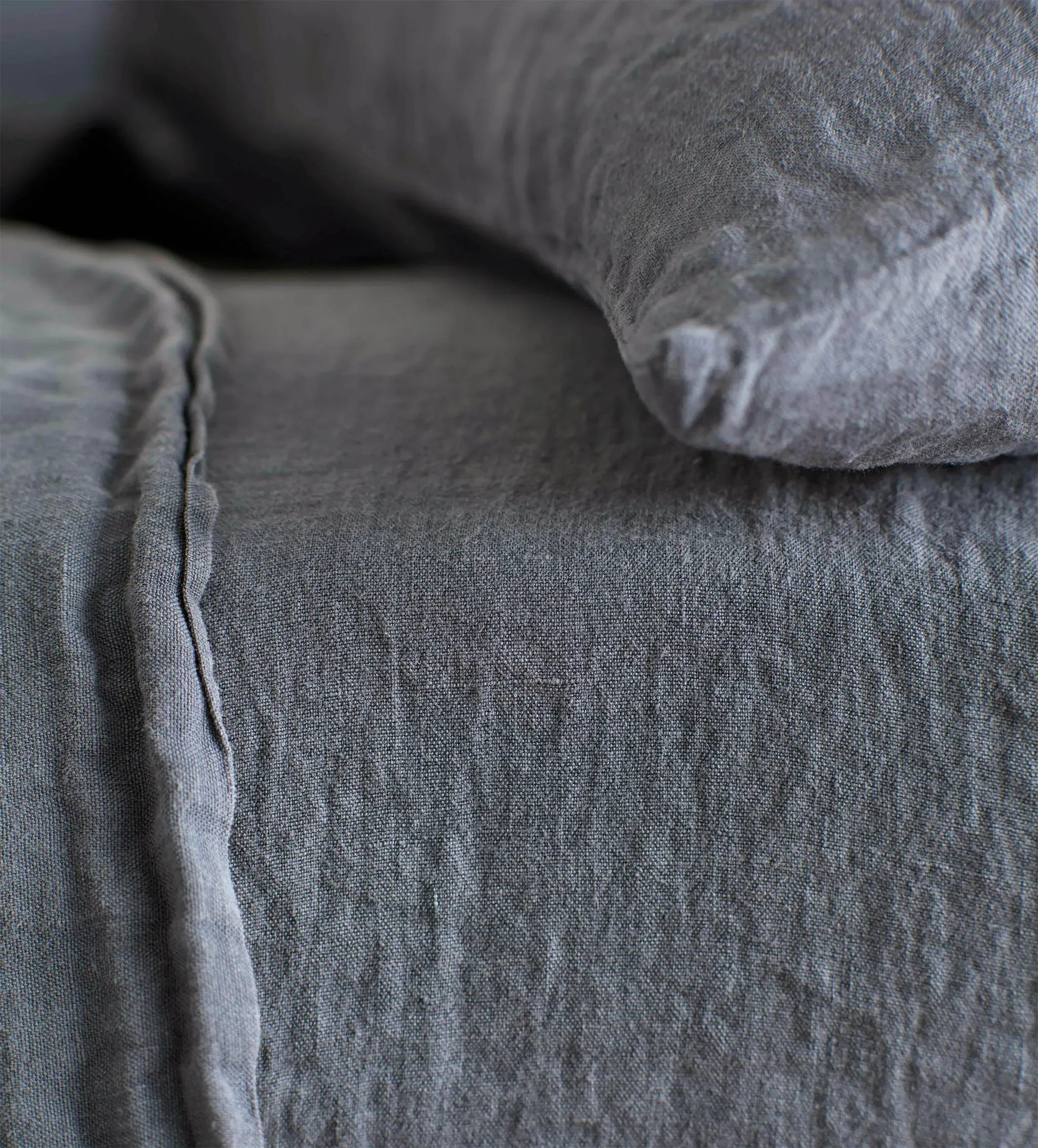 French Blue Linen Fitted Sheet - Blue, Linen product