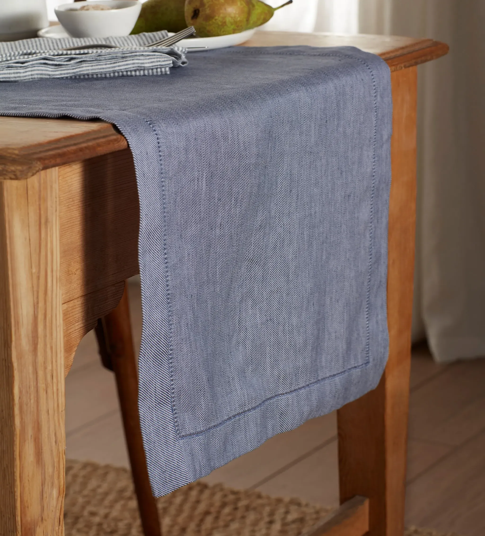 French Blue Table Runner - Cotton, Linen product