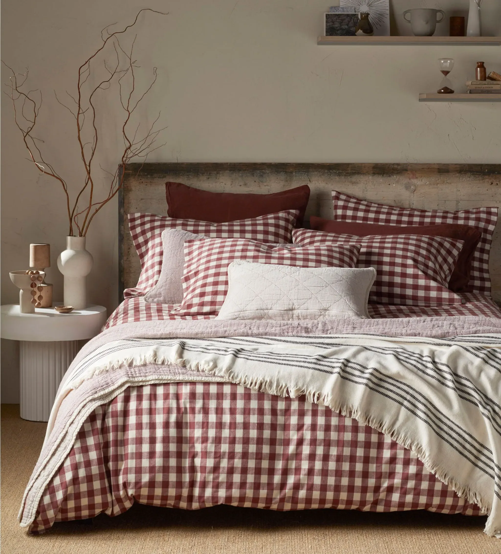 Gilbert Gingham Duvet Cover - Conker, Organic Cotton product