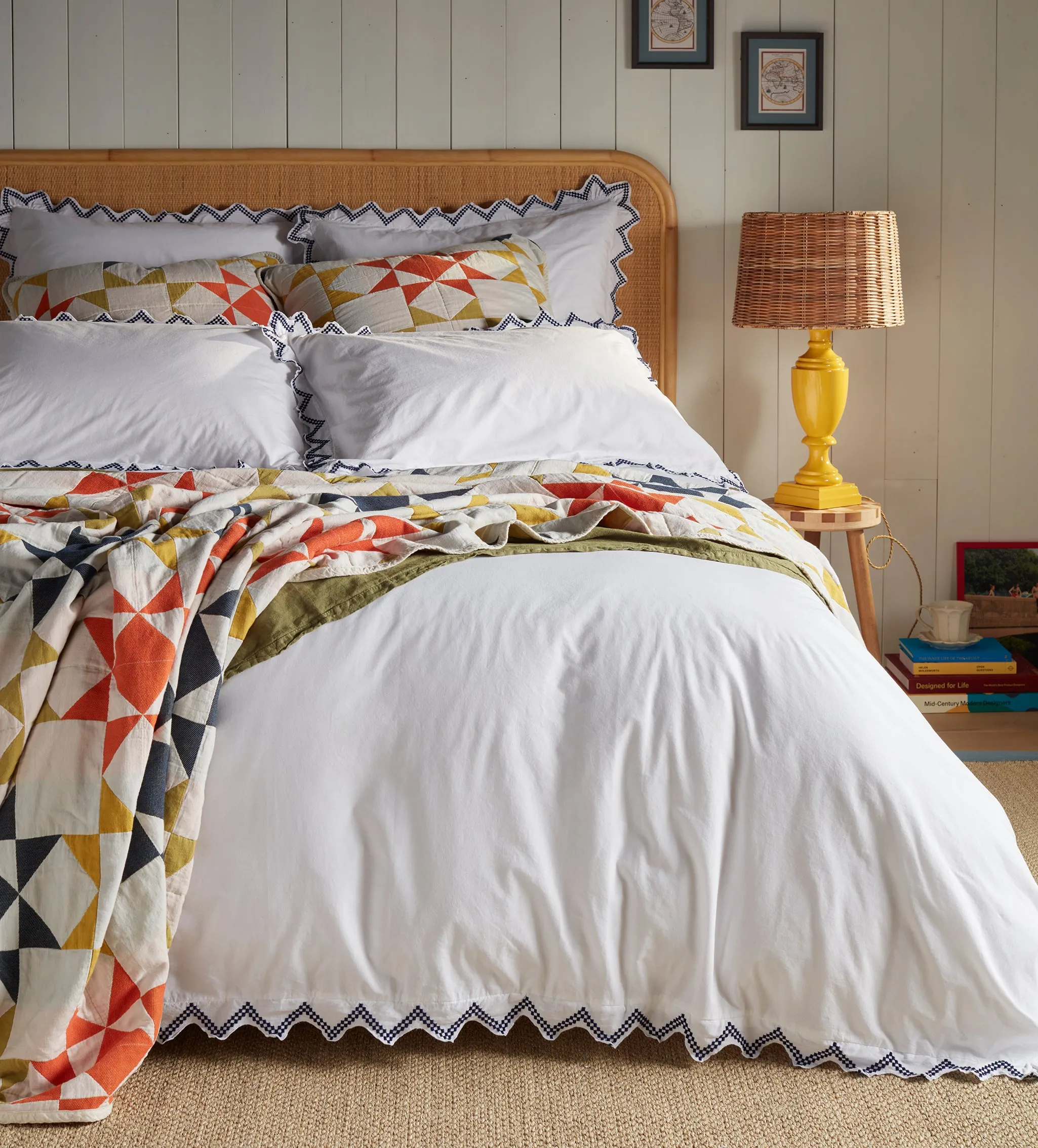 Glassette Freida Duvet Cover - White, Cotton product