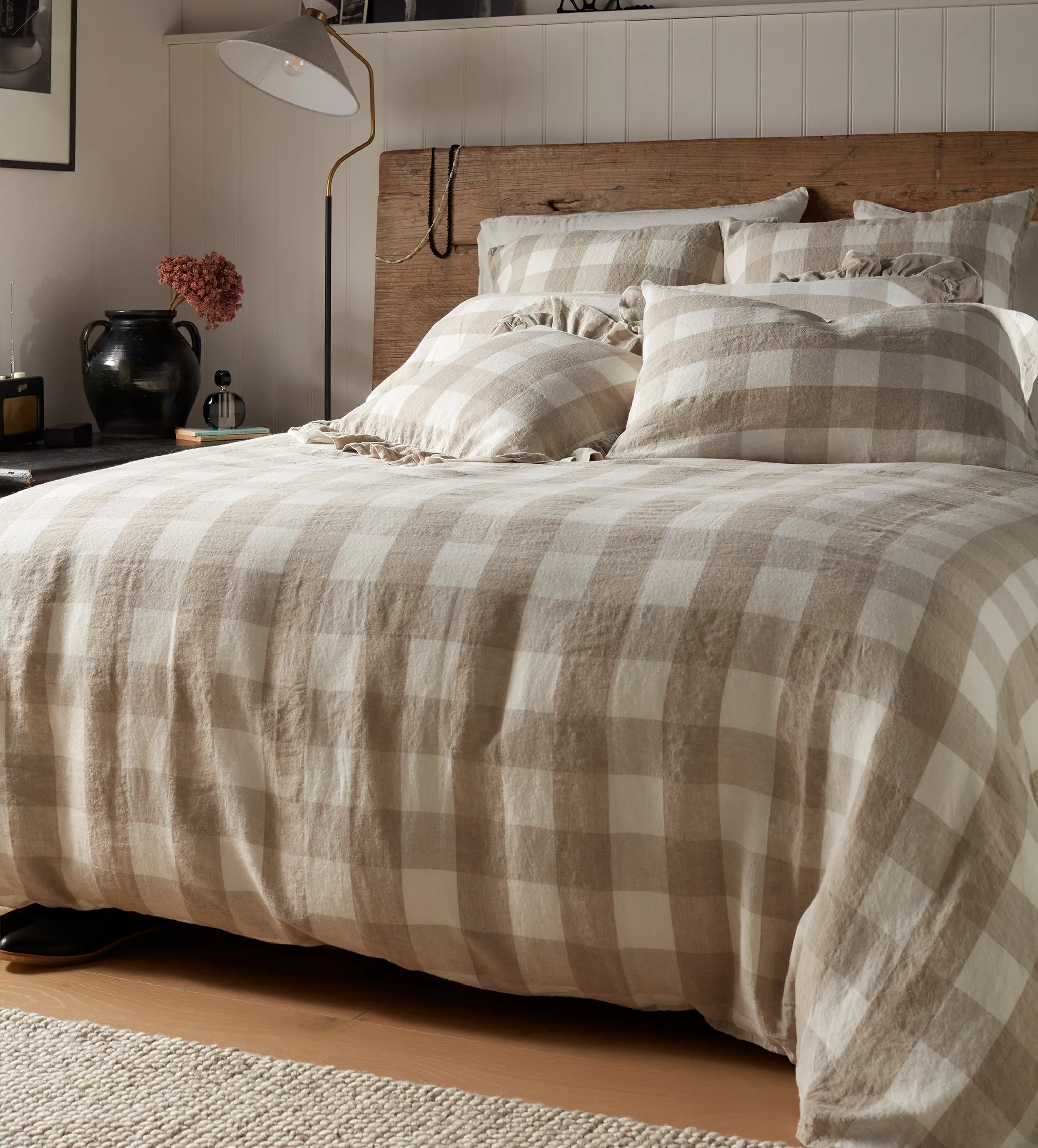 Gracie Gingham Duvet Cover - Natural, Linen product