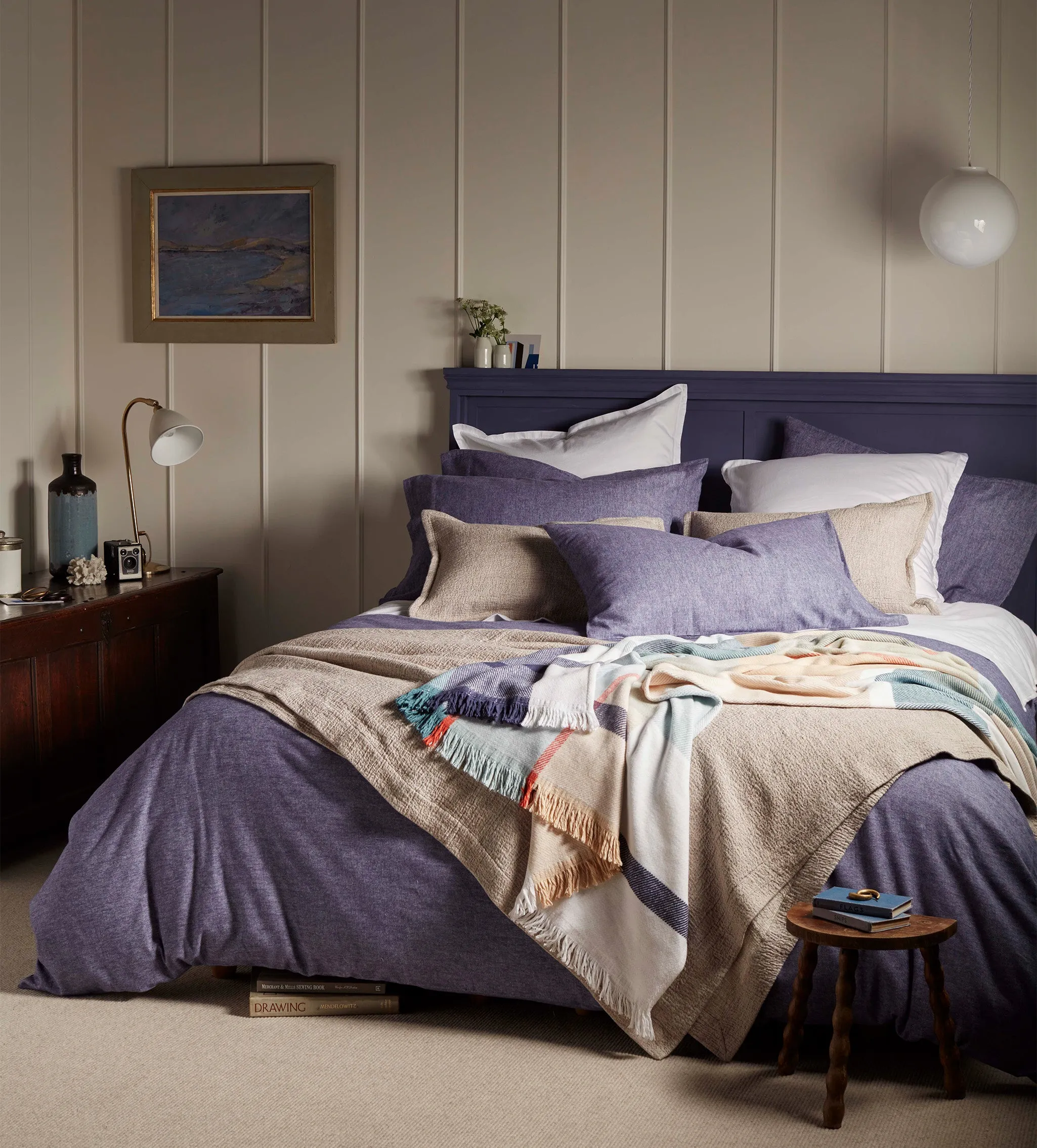 Henry Brushed Duvet Cover - Navy, Organic Cotton product