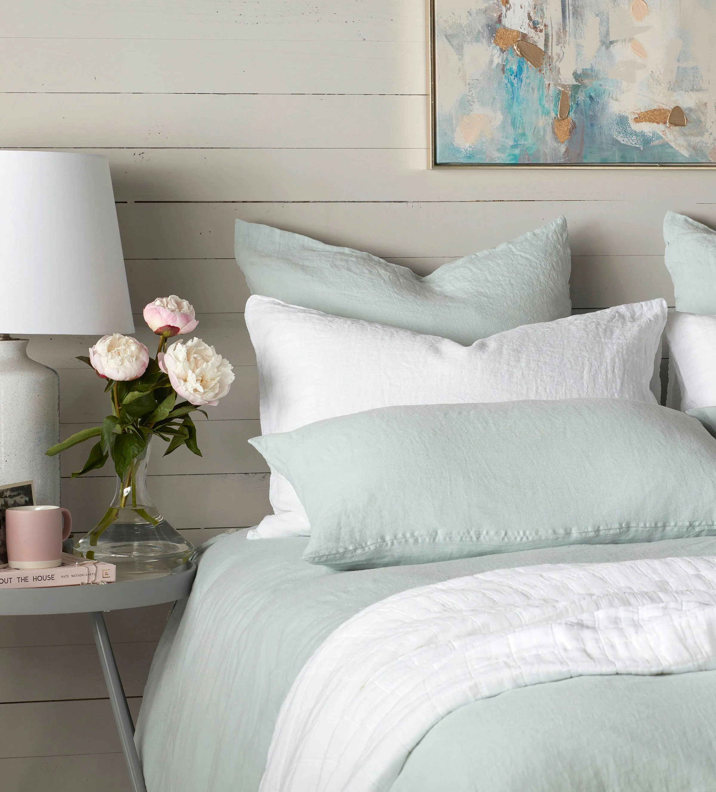 Housewife Pillowcase - Duck Egg, Linen product