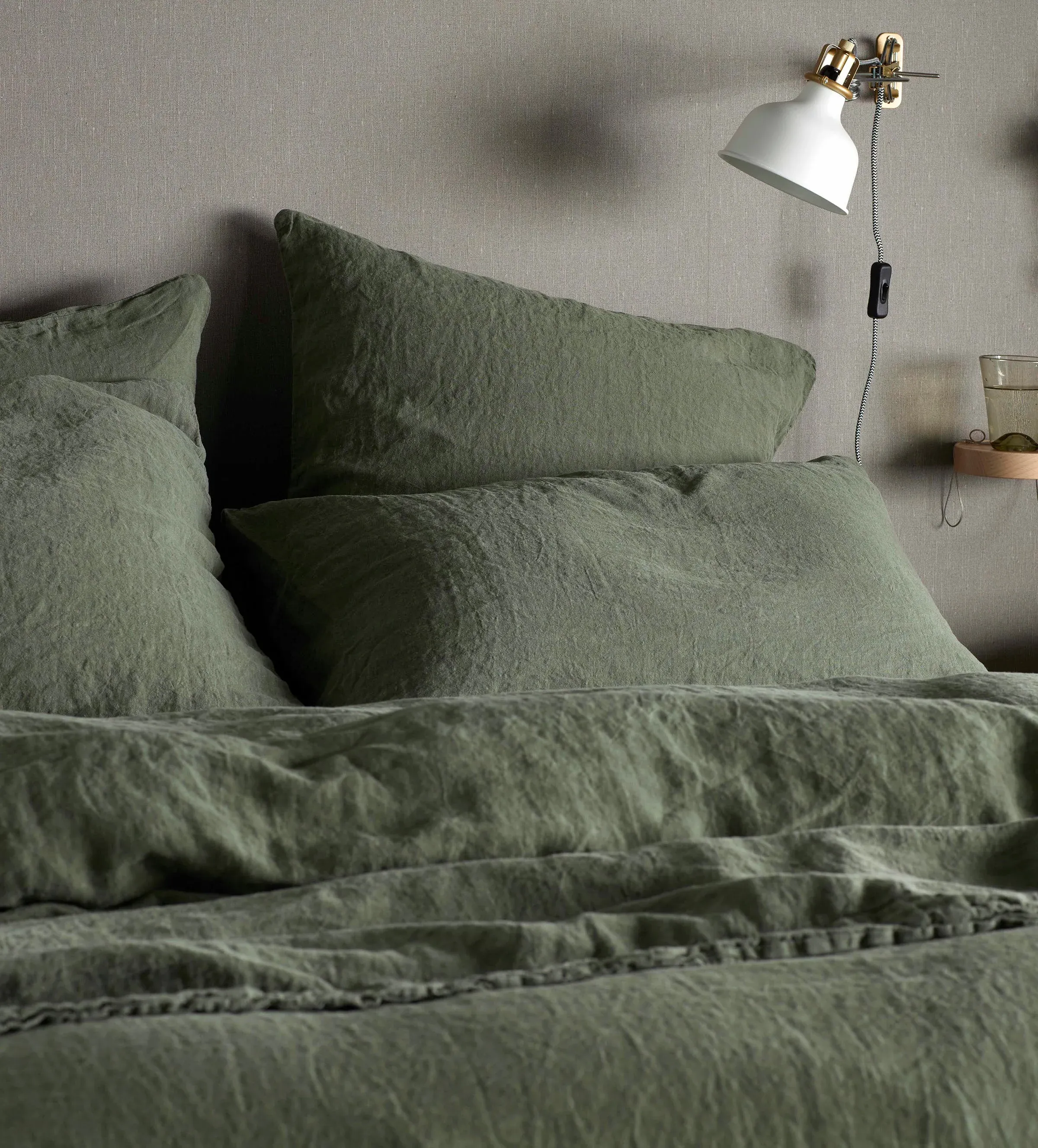 Housewife Pillowcase - Olive Green, Linen product